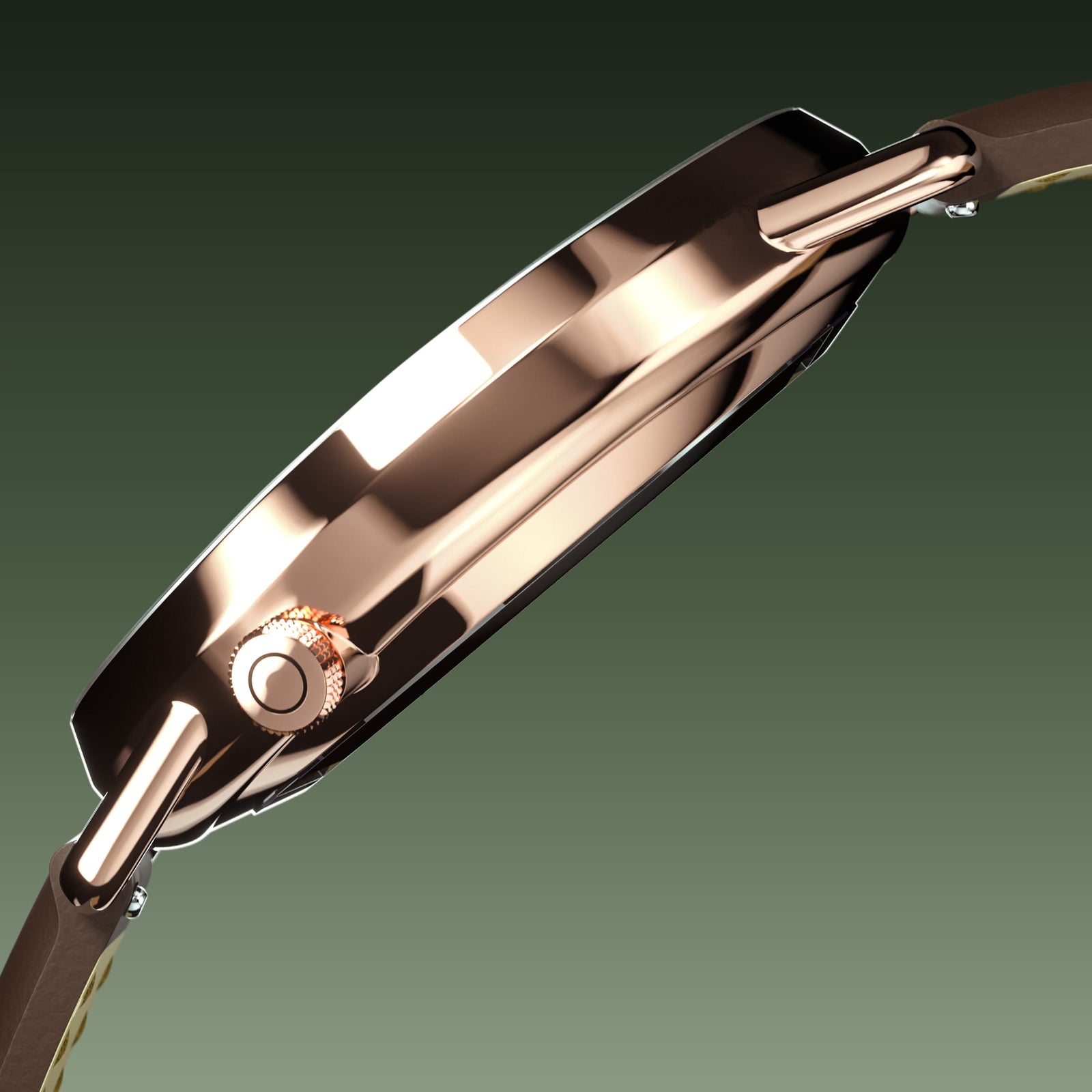 The Solar Curve | Green Dial - Rose Gold Case