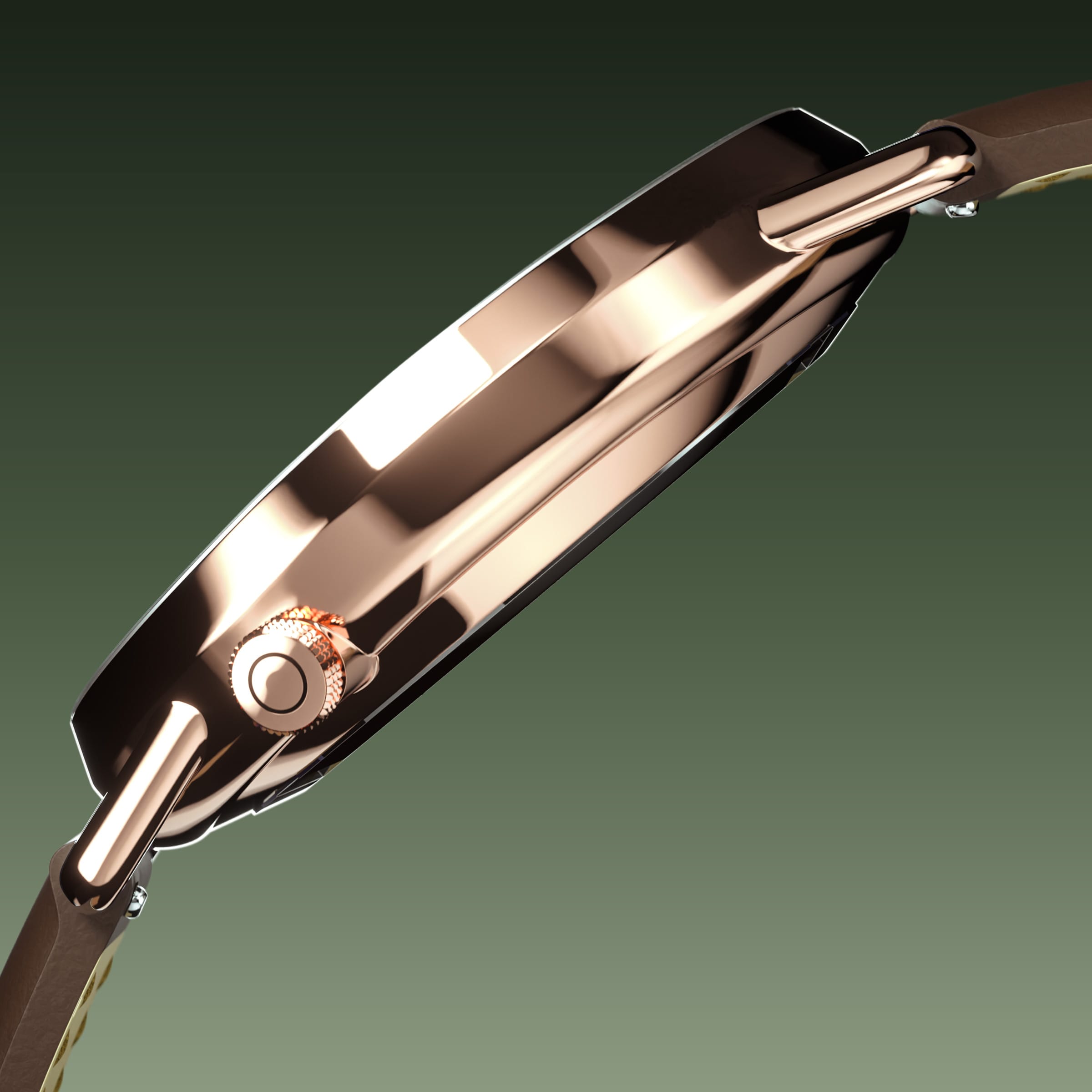 The Solar Curve | Green Dial - Rose Gold Case