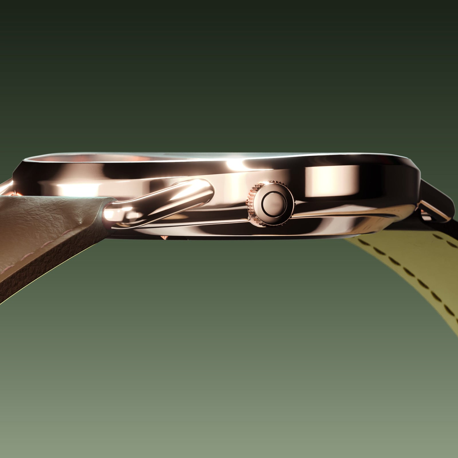 The Solar Curve | Green Dial - Rose Gold Case