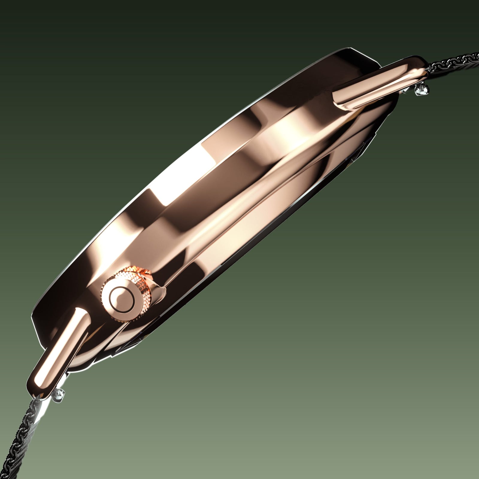 The Solar Curve | Green Dial - Rose Gold Case