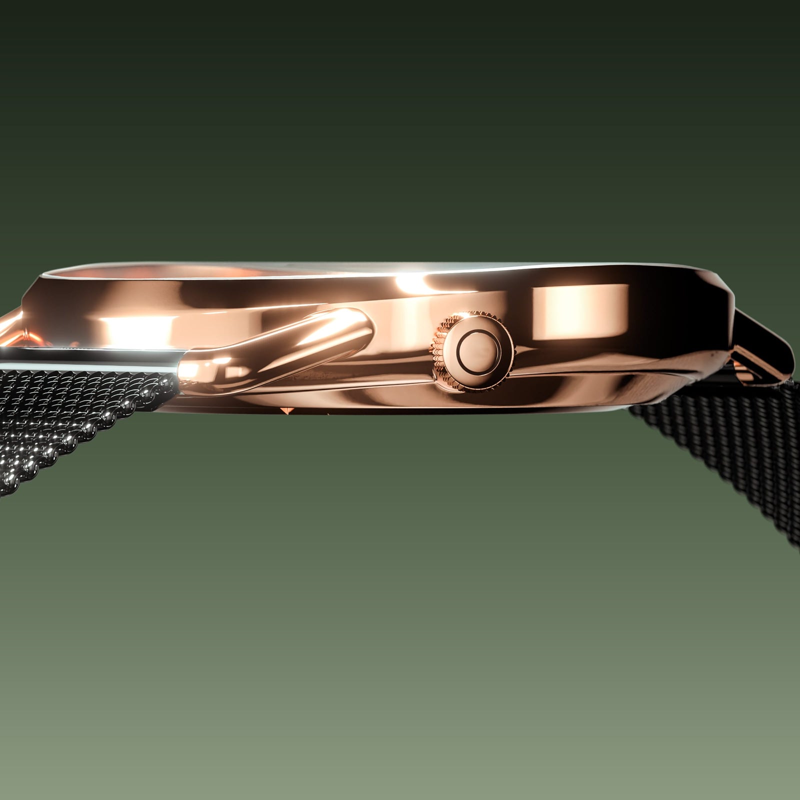 The Solar Curve | Green Dial - Rose Gold Case
