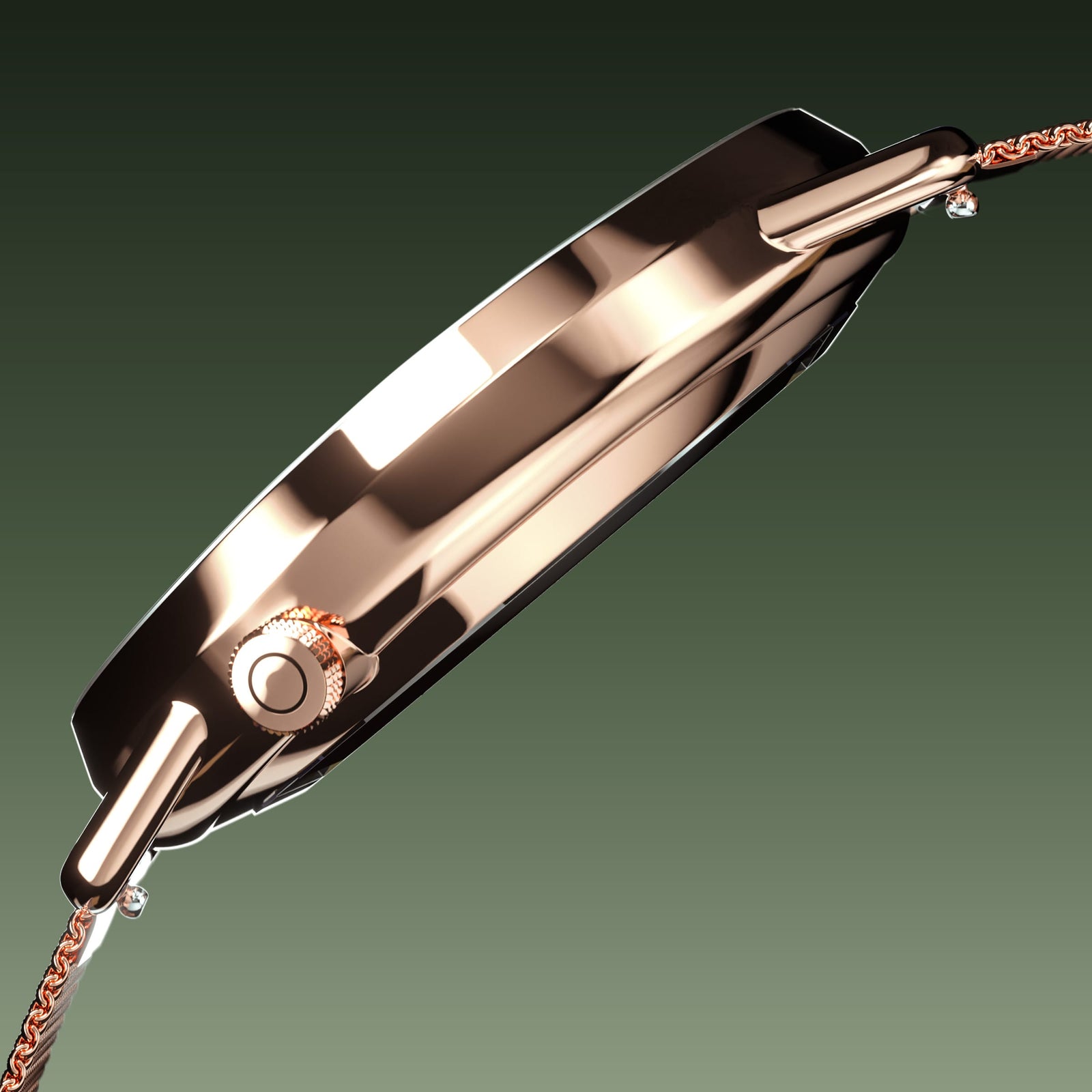 The Solar Curve | Green Dial - Rose Gold Case