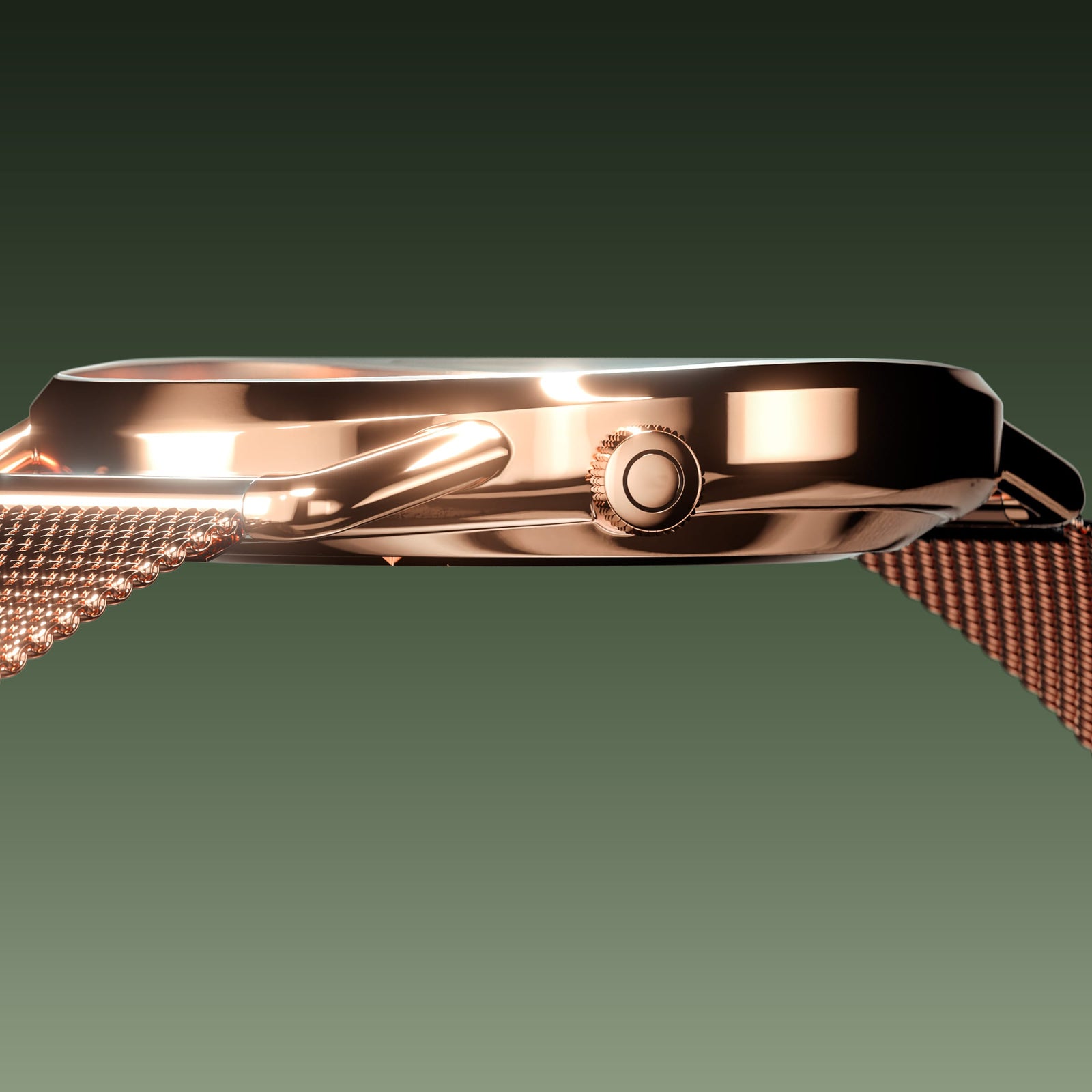 The Solar Curve | Green Dial - Rose Gold Case