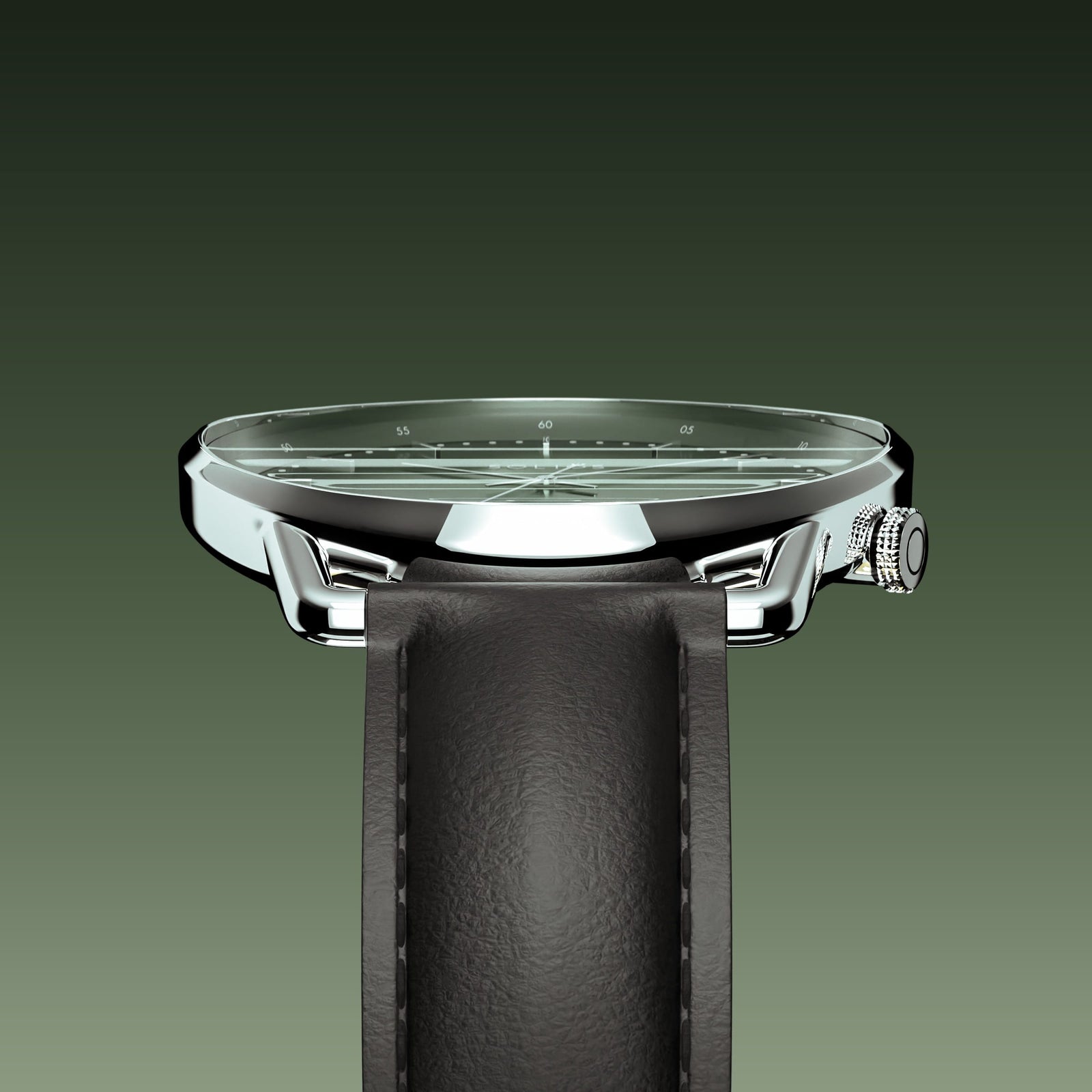 The Solar Curve | Green Dial - Silver Case