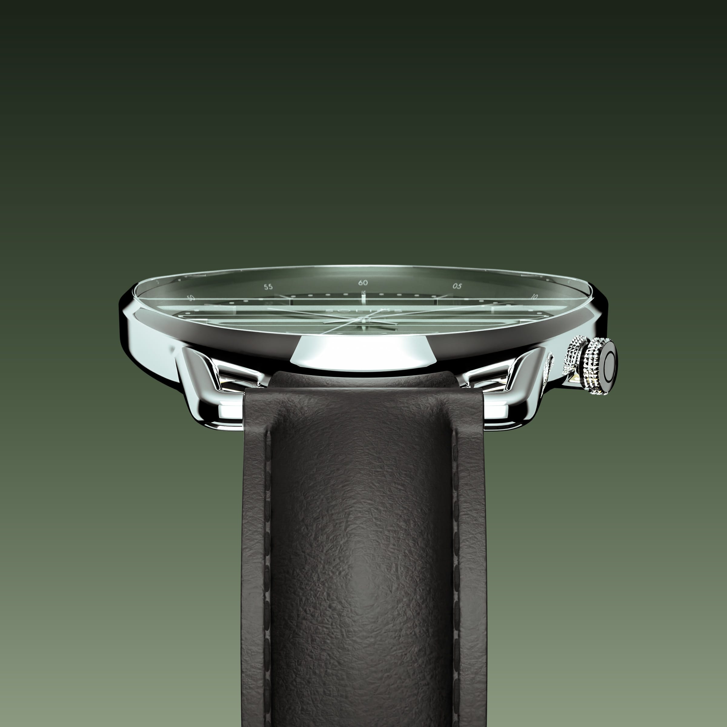 The Solar Curve | Green Dial - Silver Case