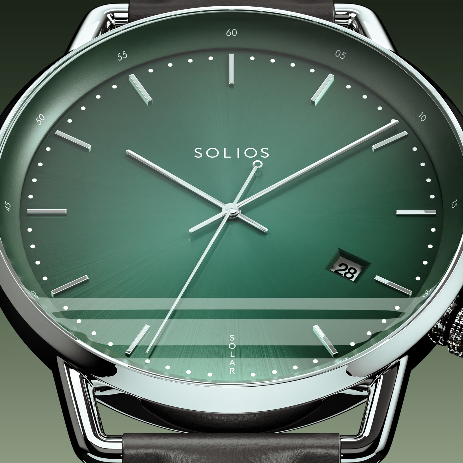 The Solar Curve | Green Dial - Silver Case