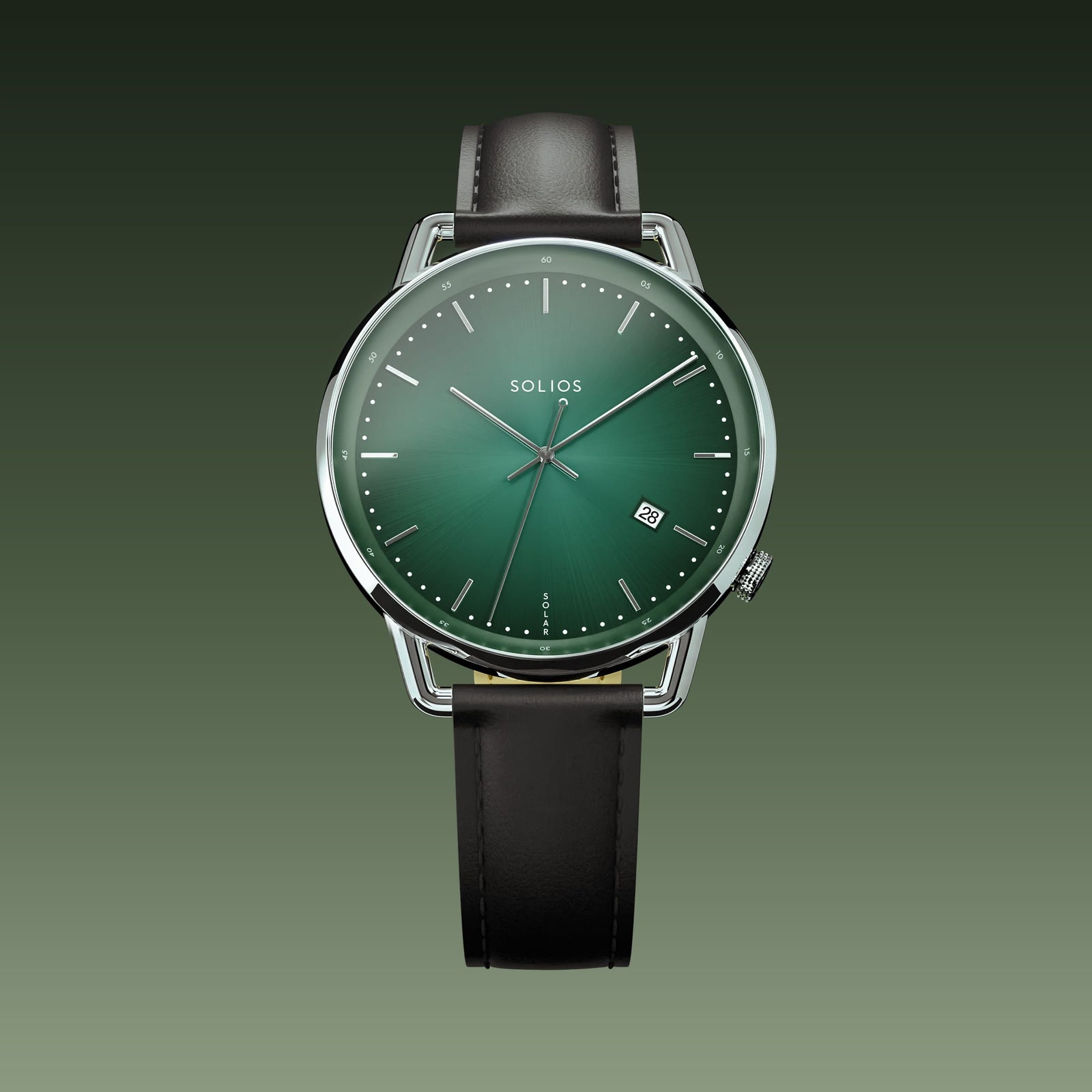 The Solar Curve | Green Dial - Silver Case