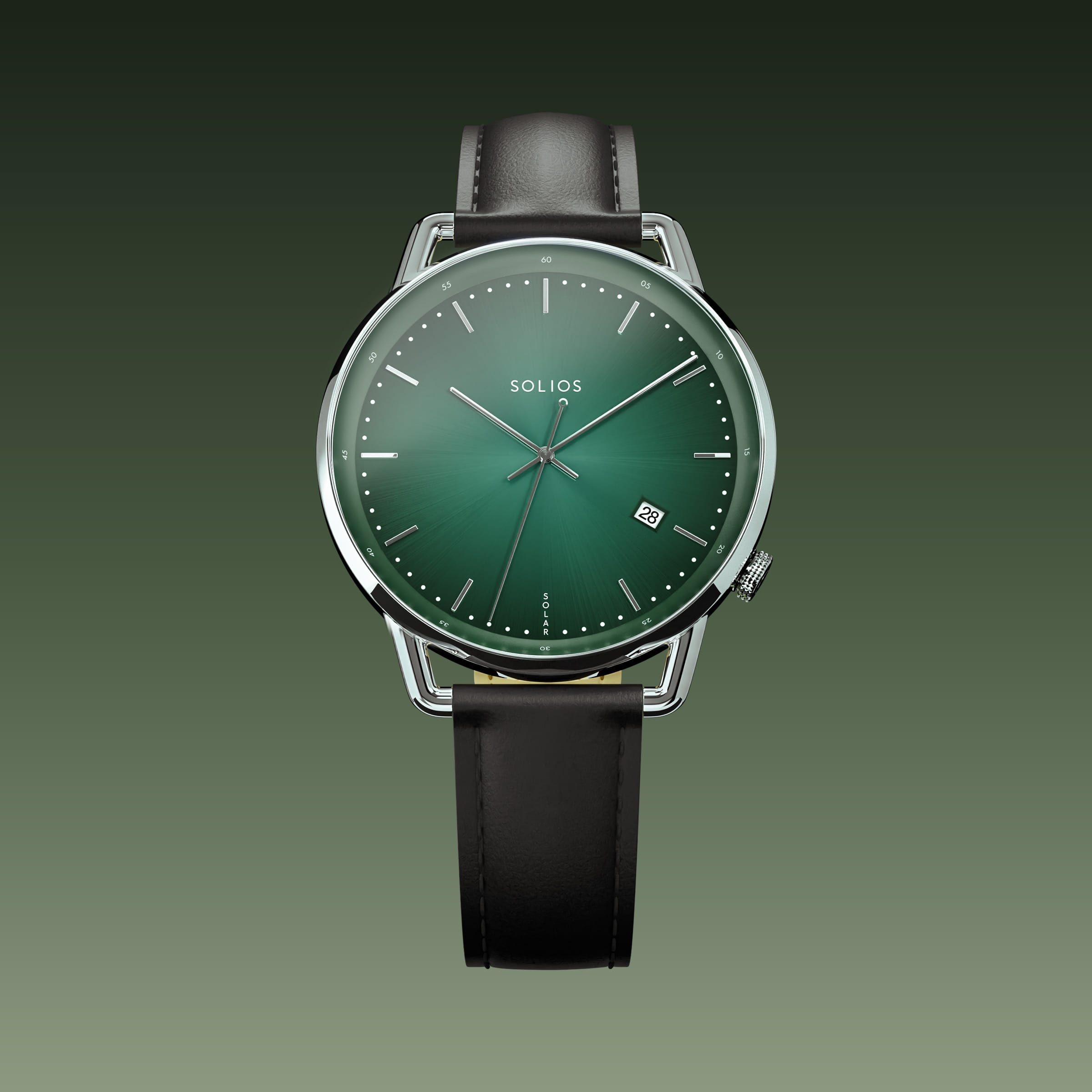 The Solar Curve | Green Dial - Silver Case