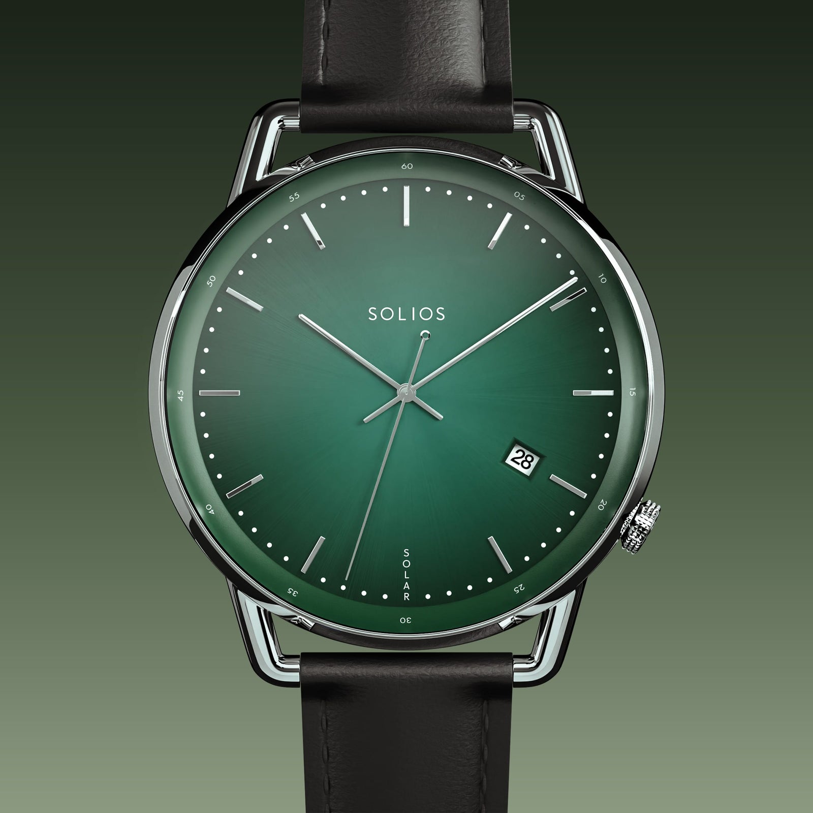 The Solar Curve | Green Dial - Silver Case