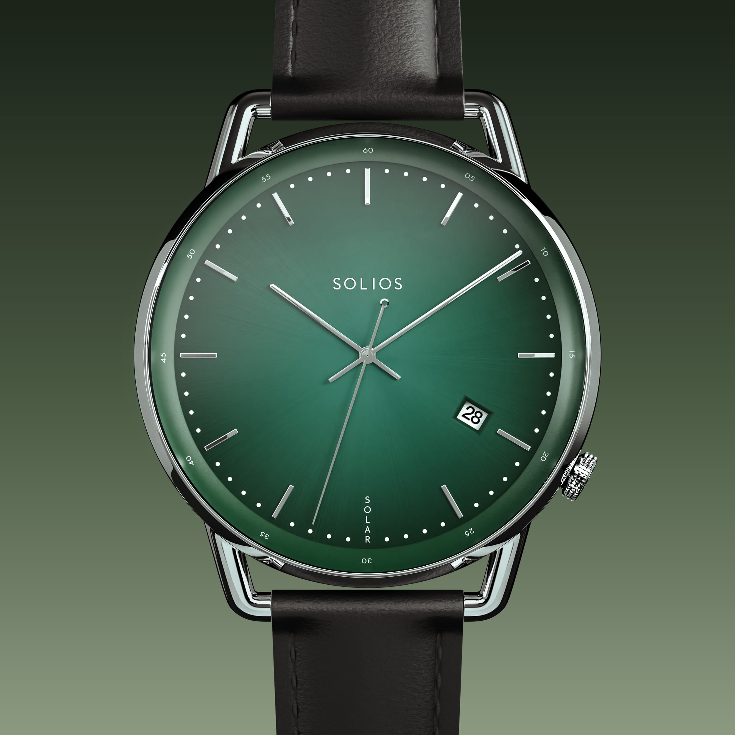 The Solar Curve | Green Dial - Silver Case