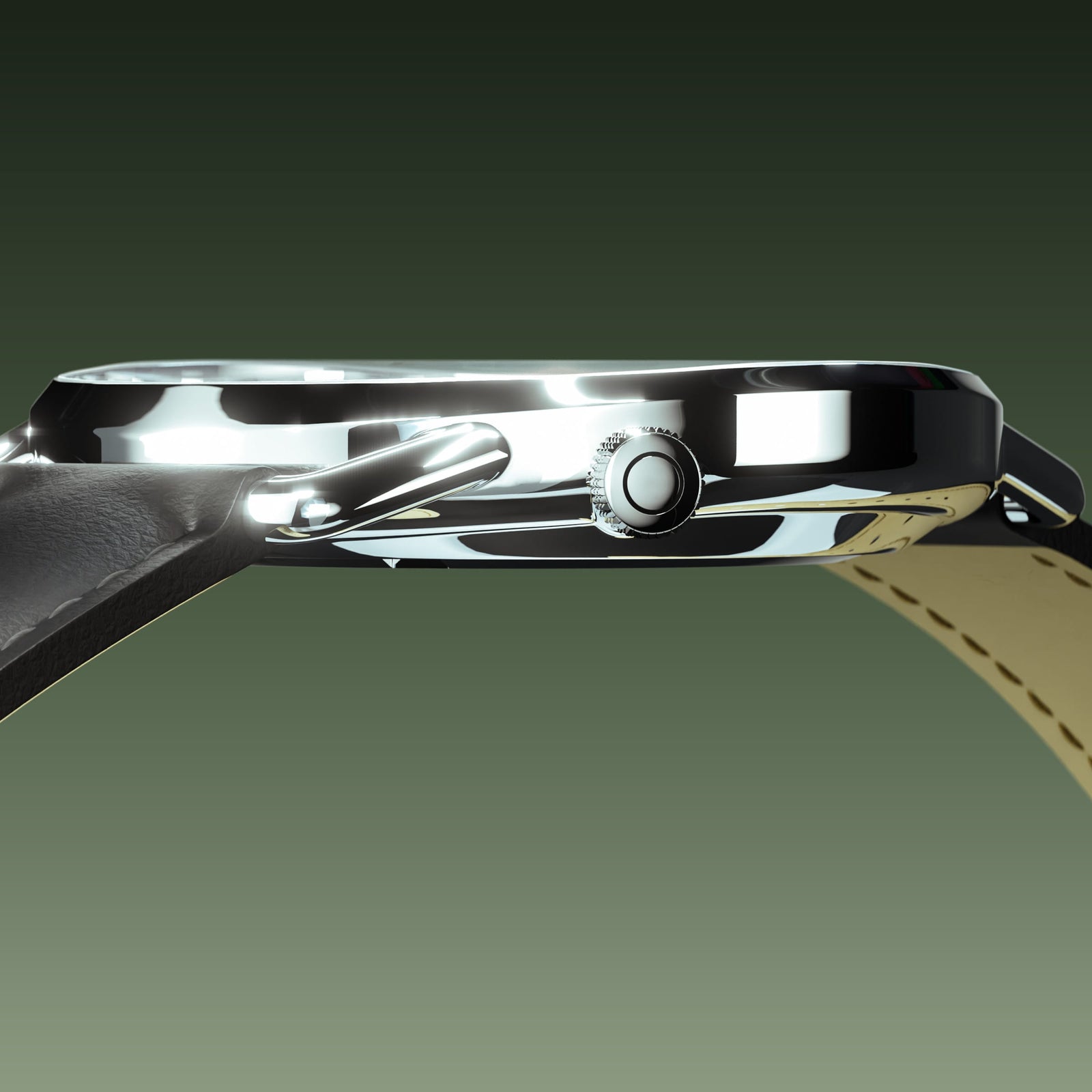 The Solar Curve | Green Dial - Silver Case