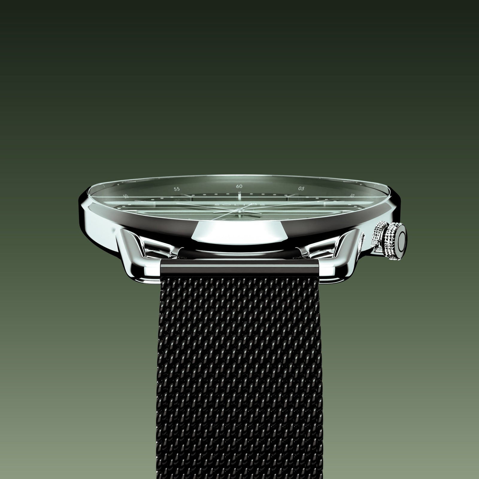 The Solar Curve | Green Dial - Silver Case