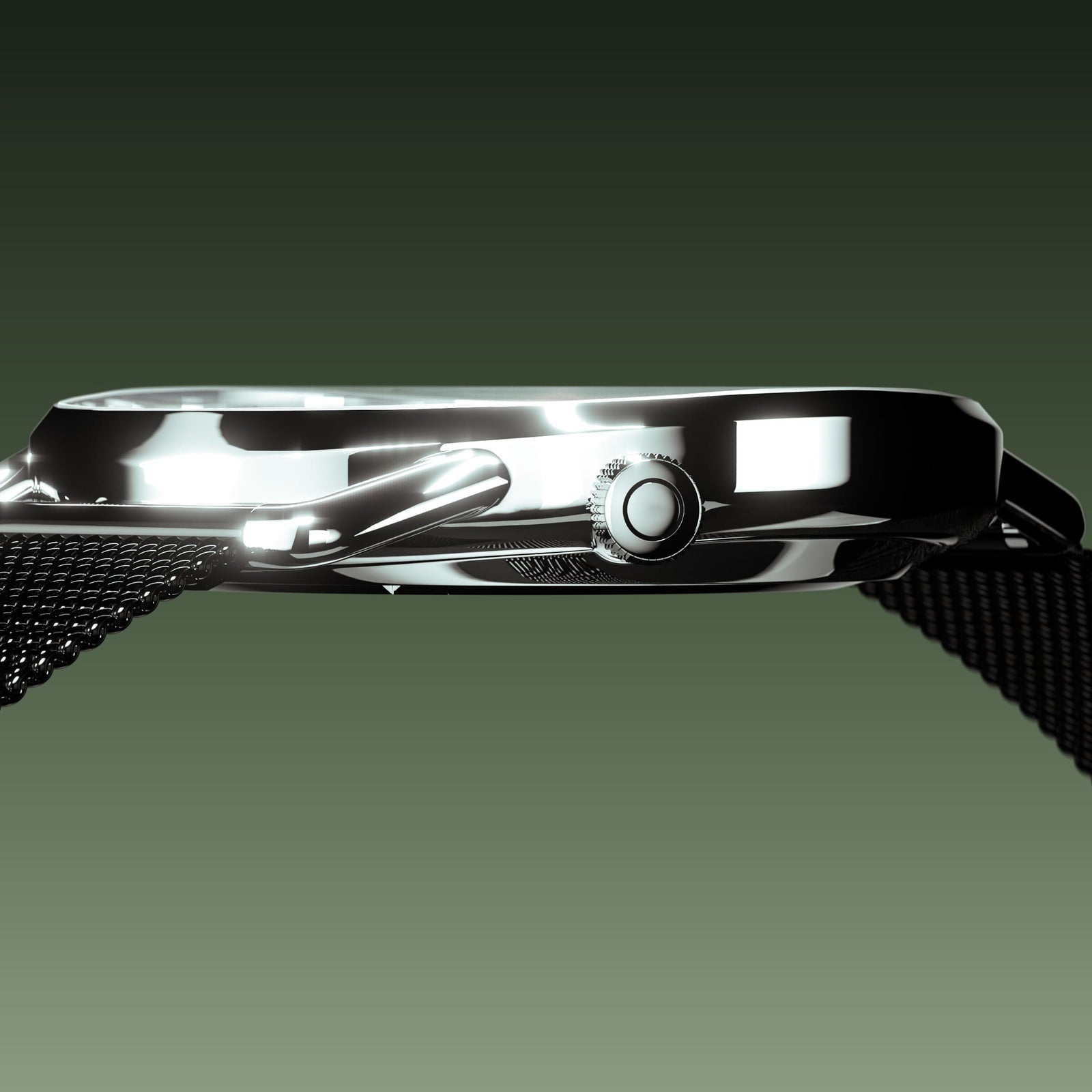 The Solar Curve | Green Dial - Silver Case