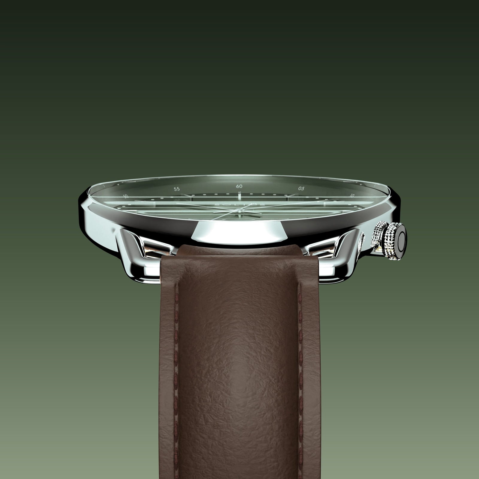 The Solar Curve | Green Dial - Silver Case