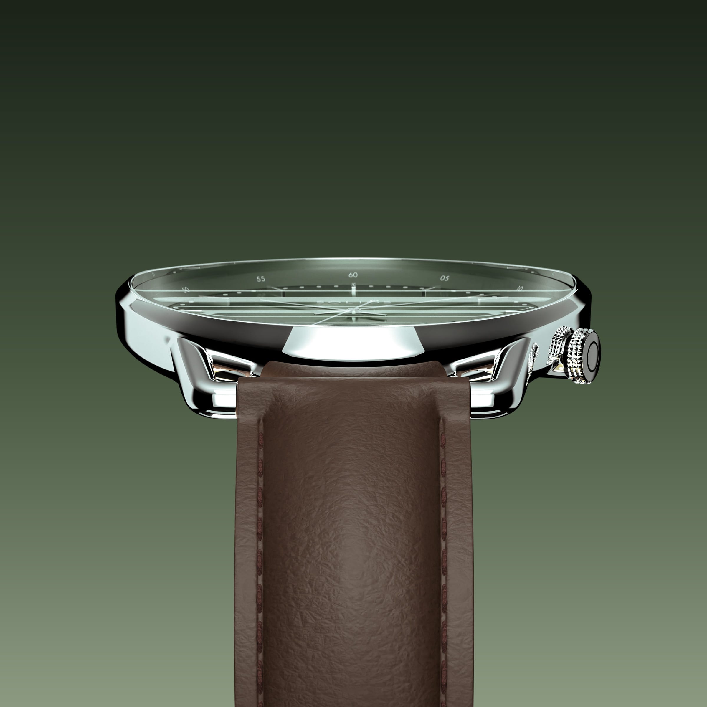 The Solar Curve | Green Dial - Silver Case