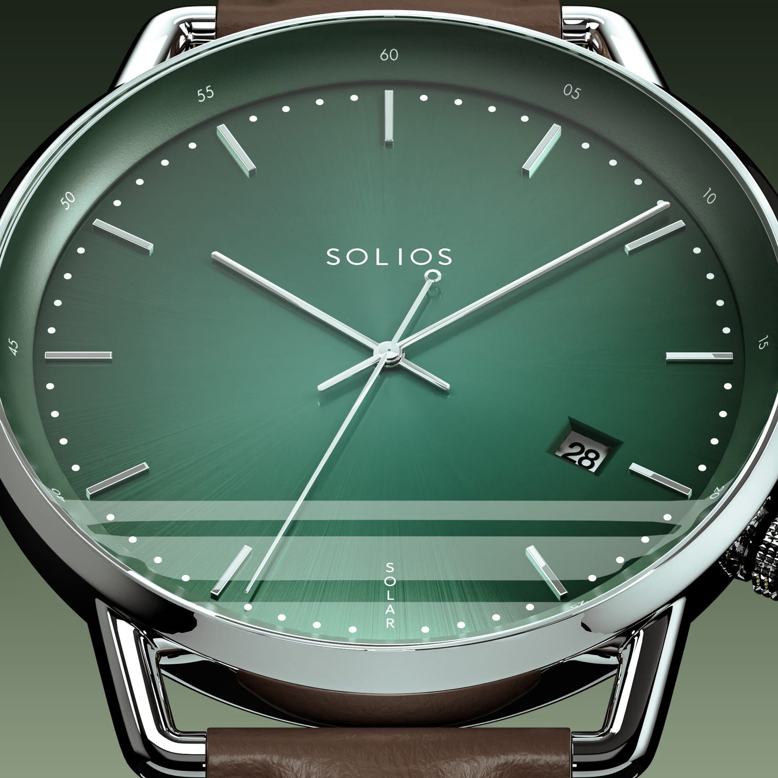 The Solar Curve | Green Dial - Silver Case