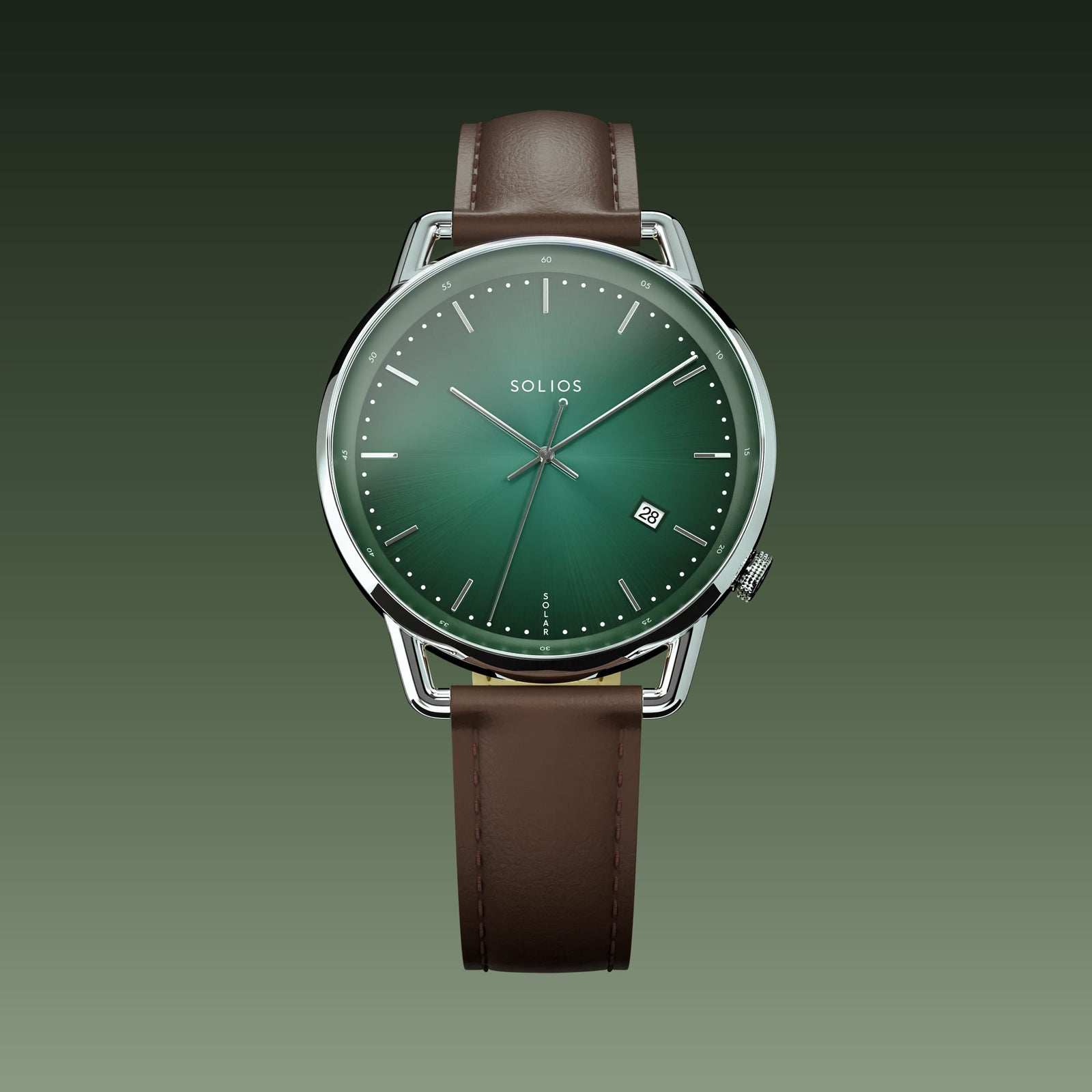 The Solar Curve | Green Dial - Silver Case