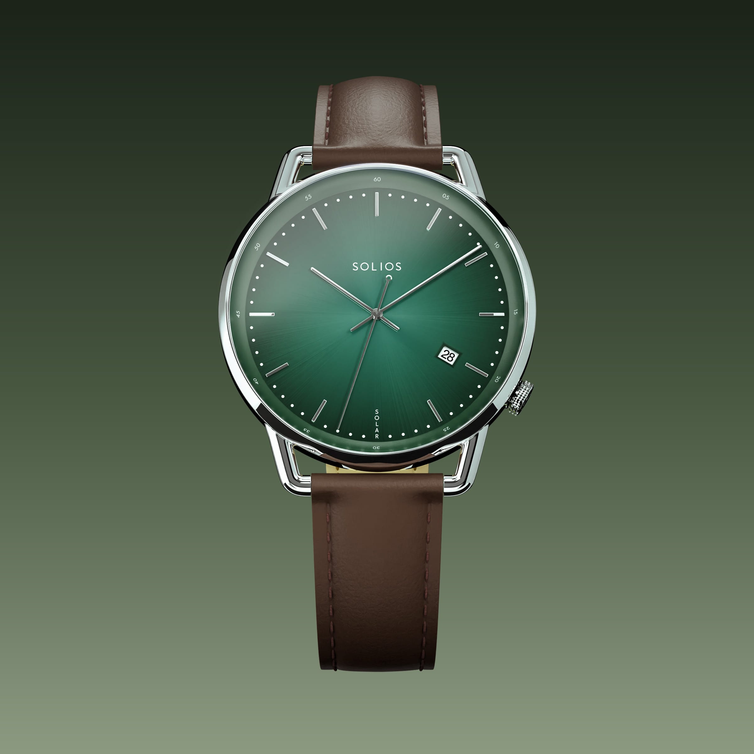 The Solar Curve | Green Dial - Silver Case