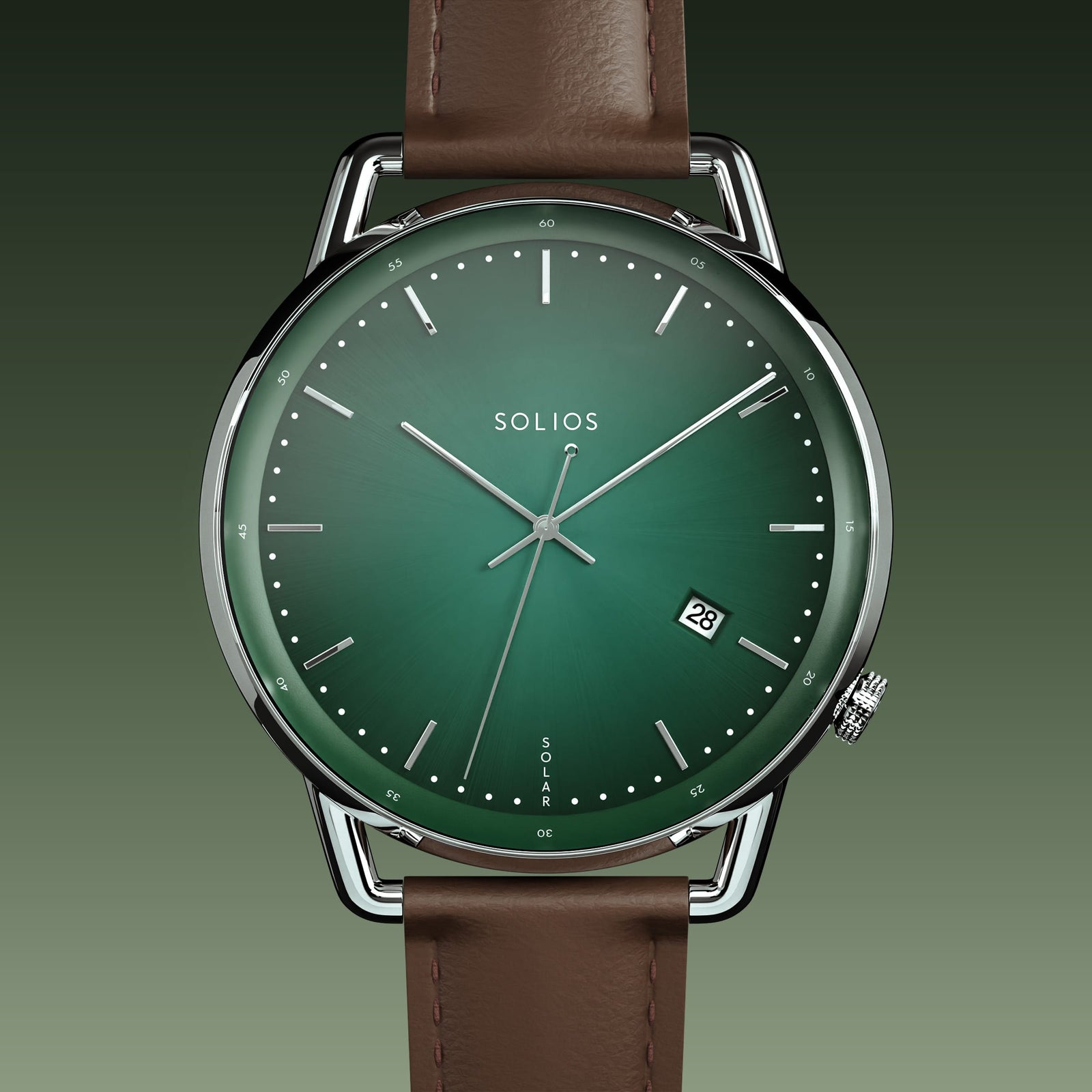 The Solar Curve | Green Dial - Silver Case