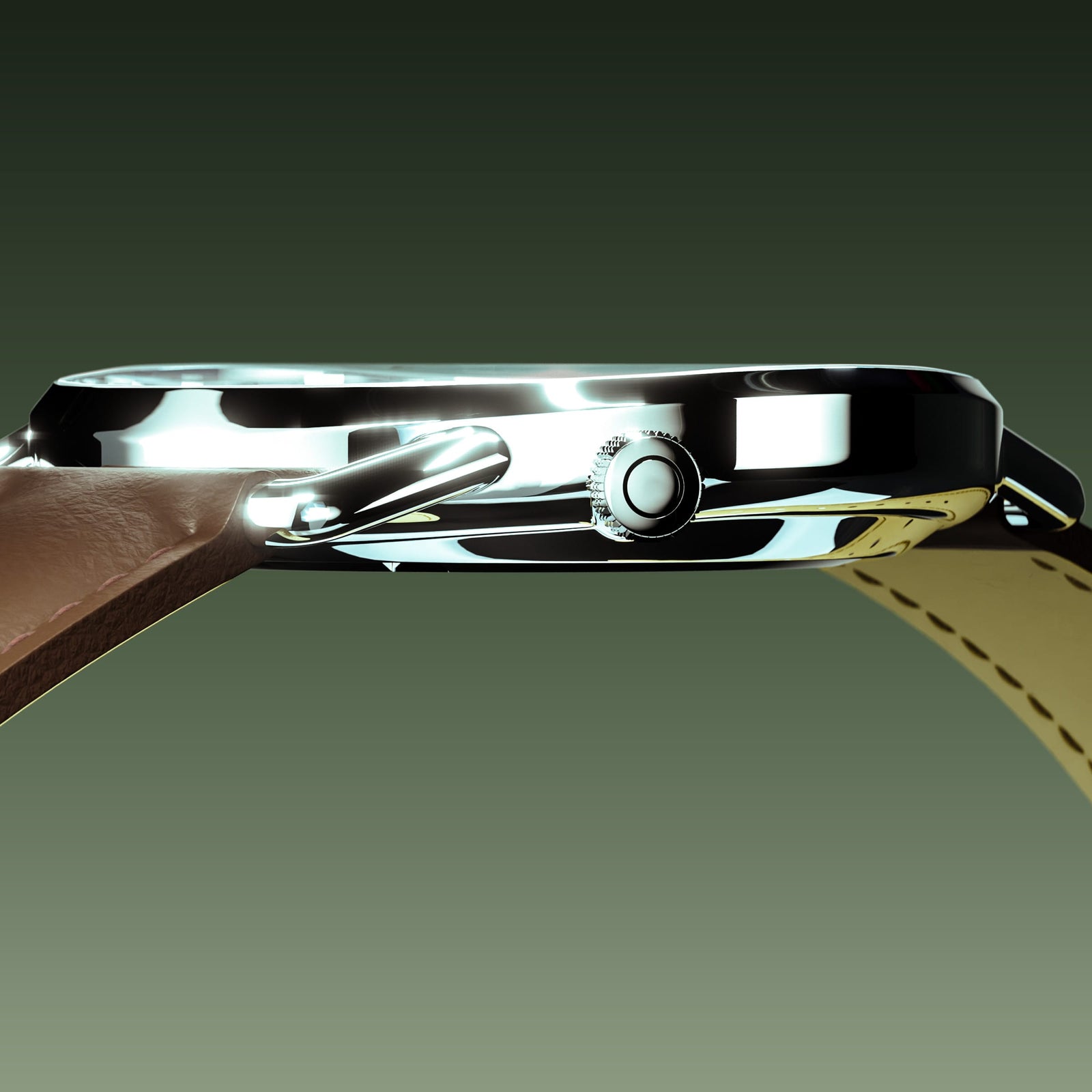 The Solar Curve | Green Dial - Silver Case