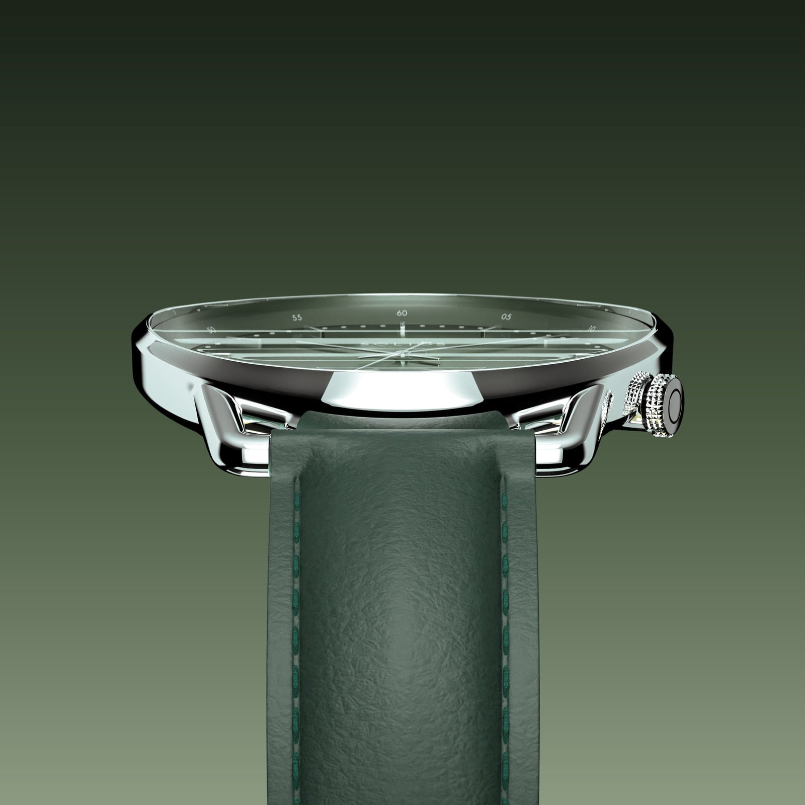 The Solar Curve | Green Dial - Silver Case