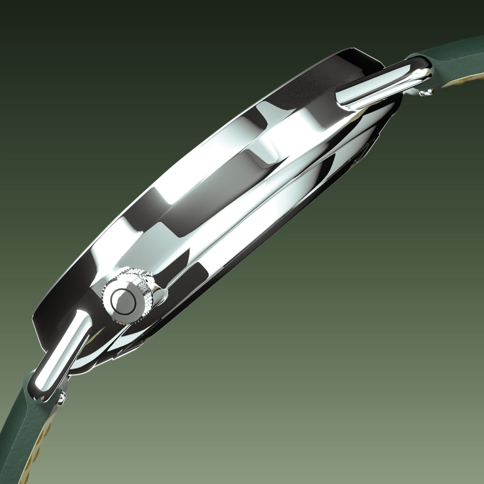 The Solar Curve | Green Dial - Silver Case