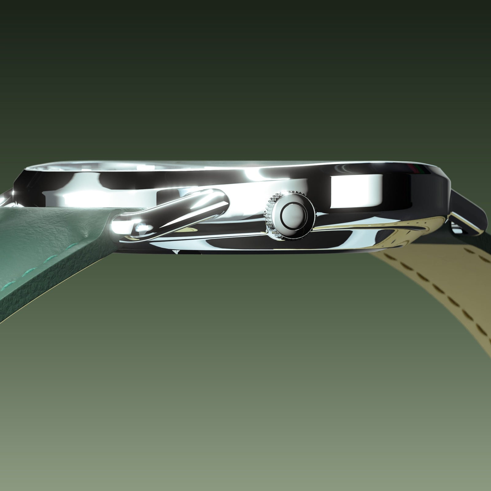 The Solar Curve | Green Dial - Silver Case