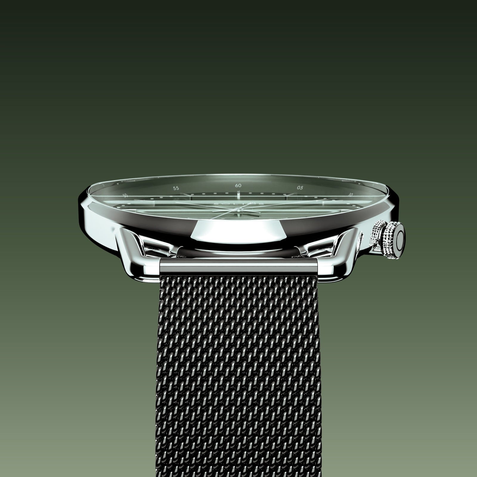 The Solar Curve | Green Dial - Silver Case