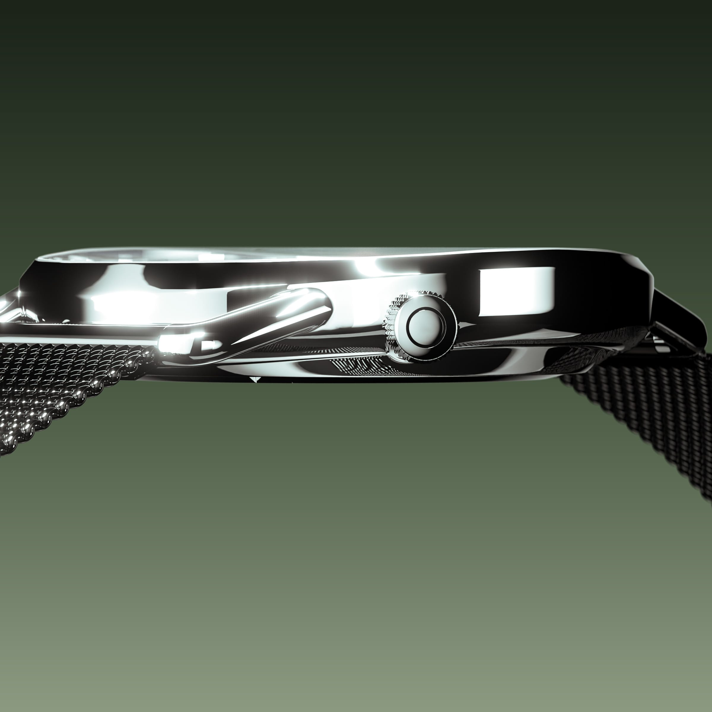 The Solar Curve | Green Dial - Silver Case