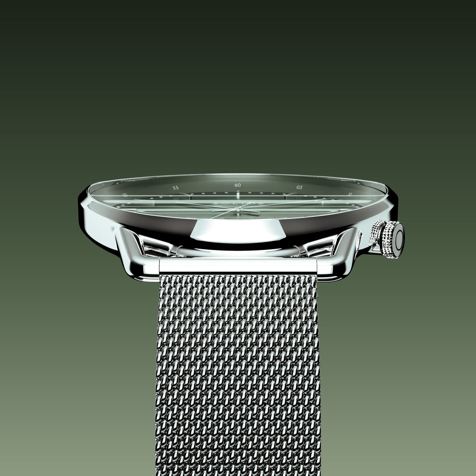 The Solar Curve | Green Dial - Silver Case