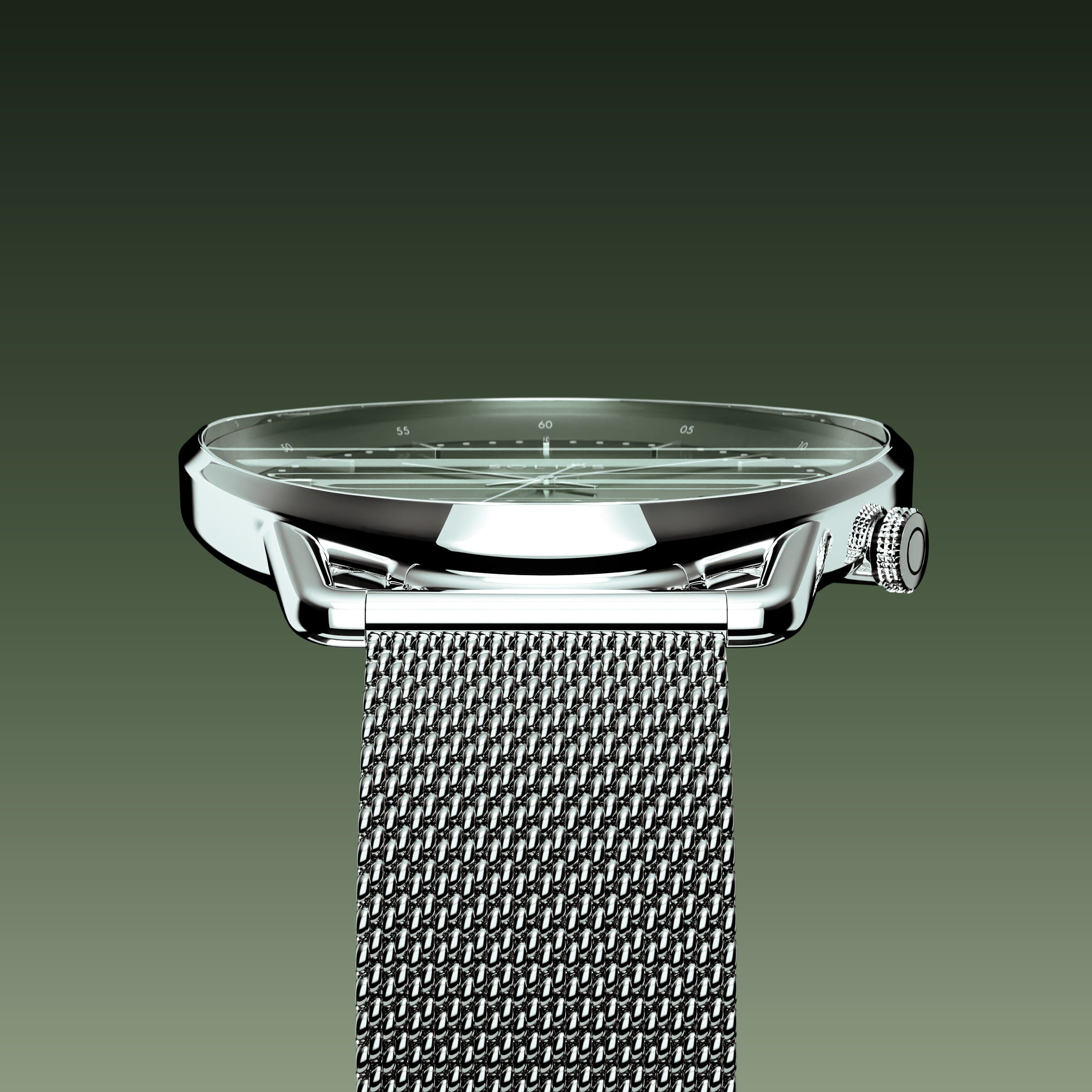 The Solar Curve | Green Dial - Silver Case