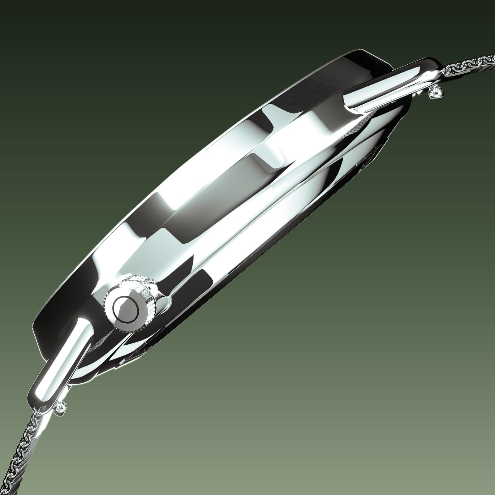 The Solar Curve | Green Dial - Silver Case