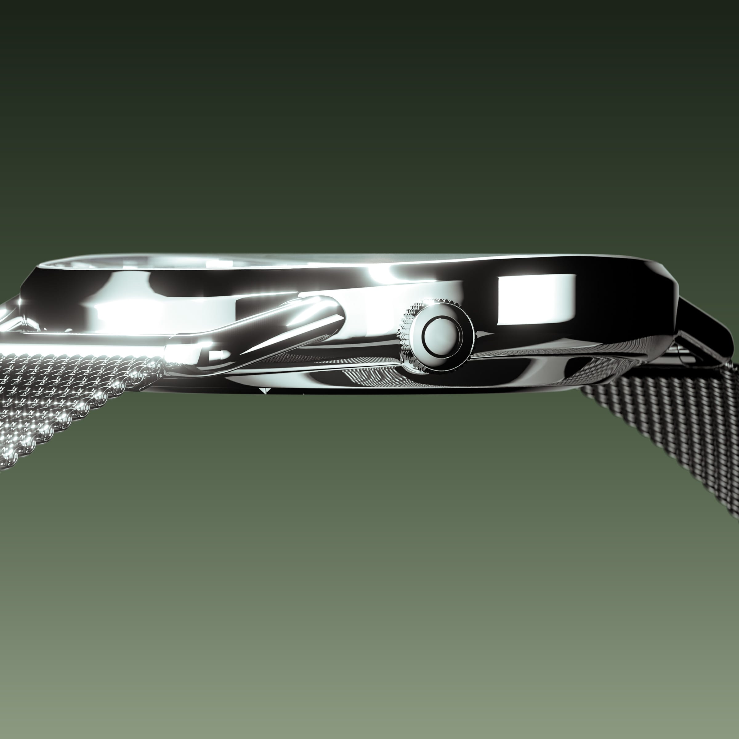 The Solar Curve | Green Dial - Silver Case