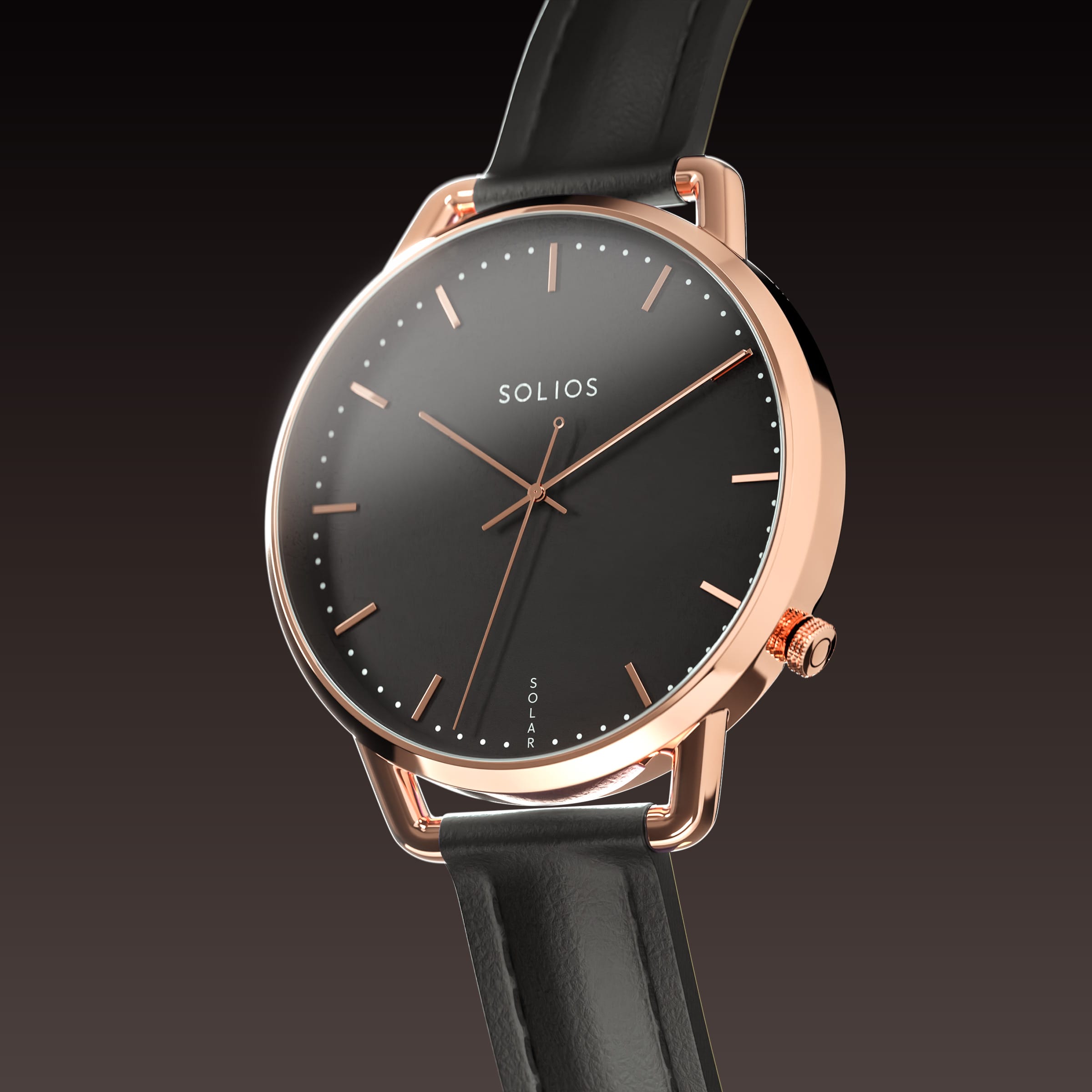 La Solar Curve Mini | Cadran Noir - Boîtier Or Rose