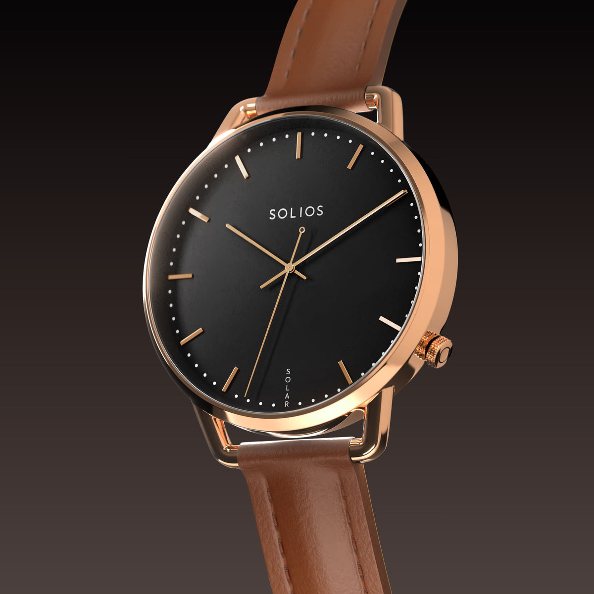 La Solar Curve Mini | Cadran Noir - Boîtier Or Rose