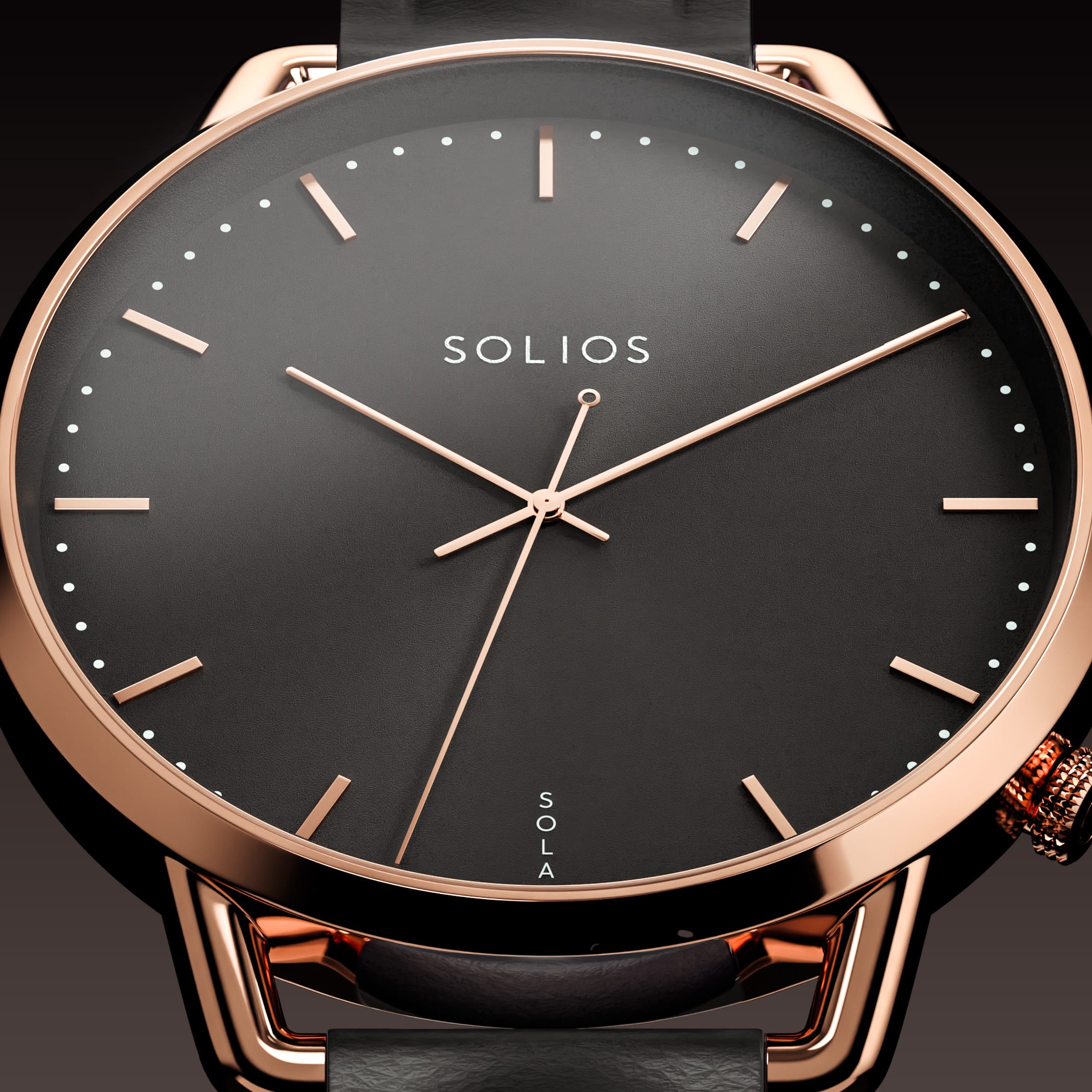 La Solar Curve Mini | Cadran Noir - Boîtier Or Rose