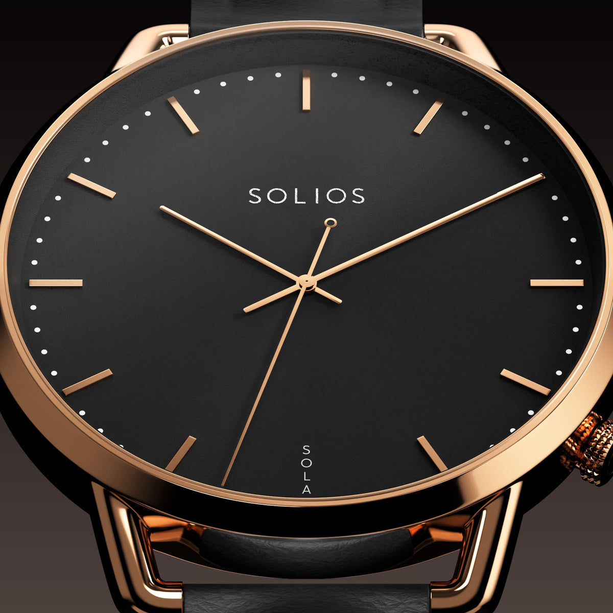 La Solar Curve Mini | Cadran Noir - Boîtier Or Rose