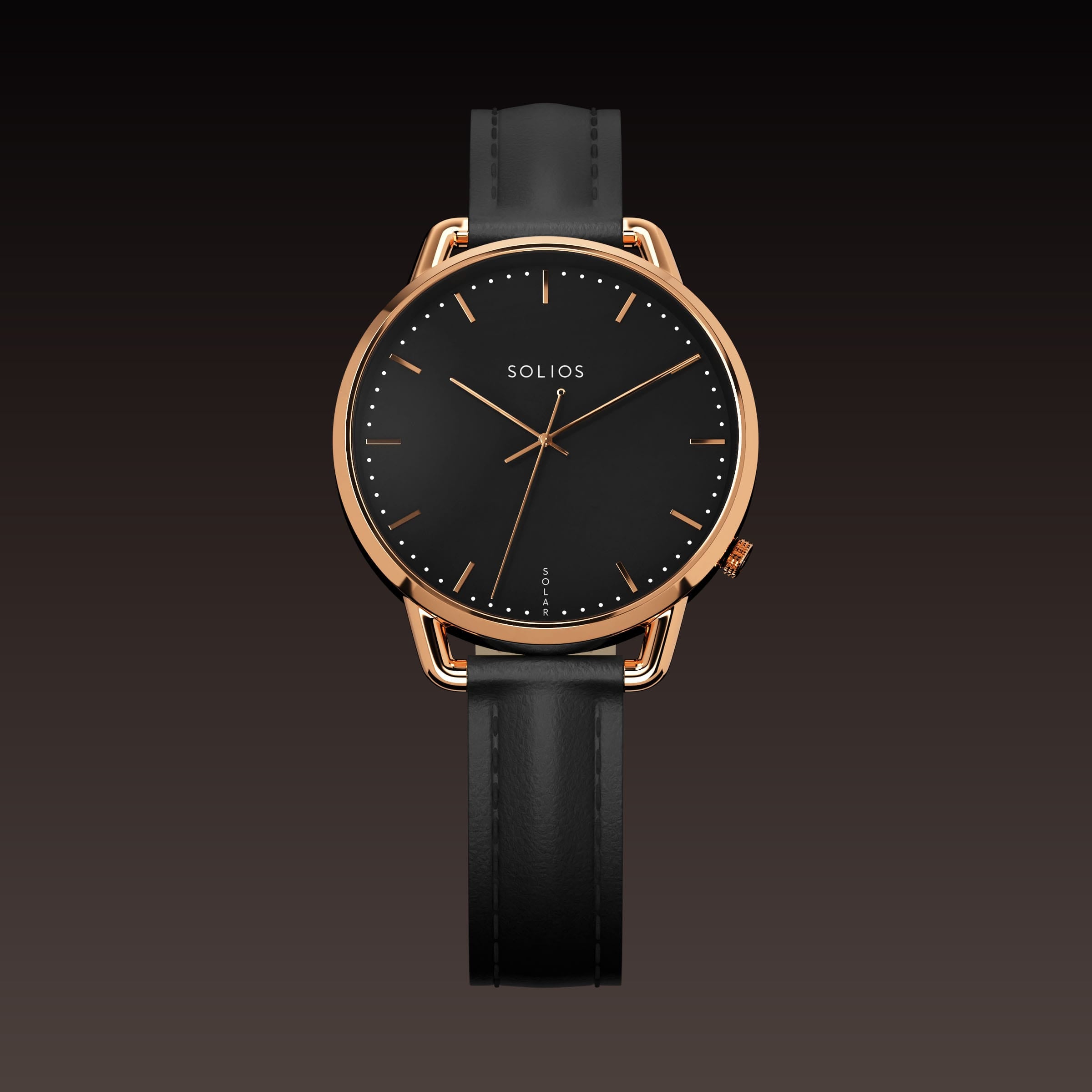 La Solar Curve Mini | Cadran Noir - Boîtier Or Rose