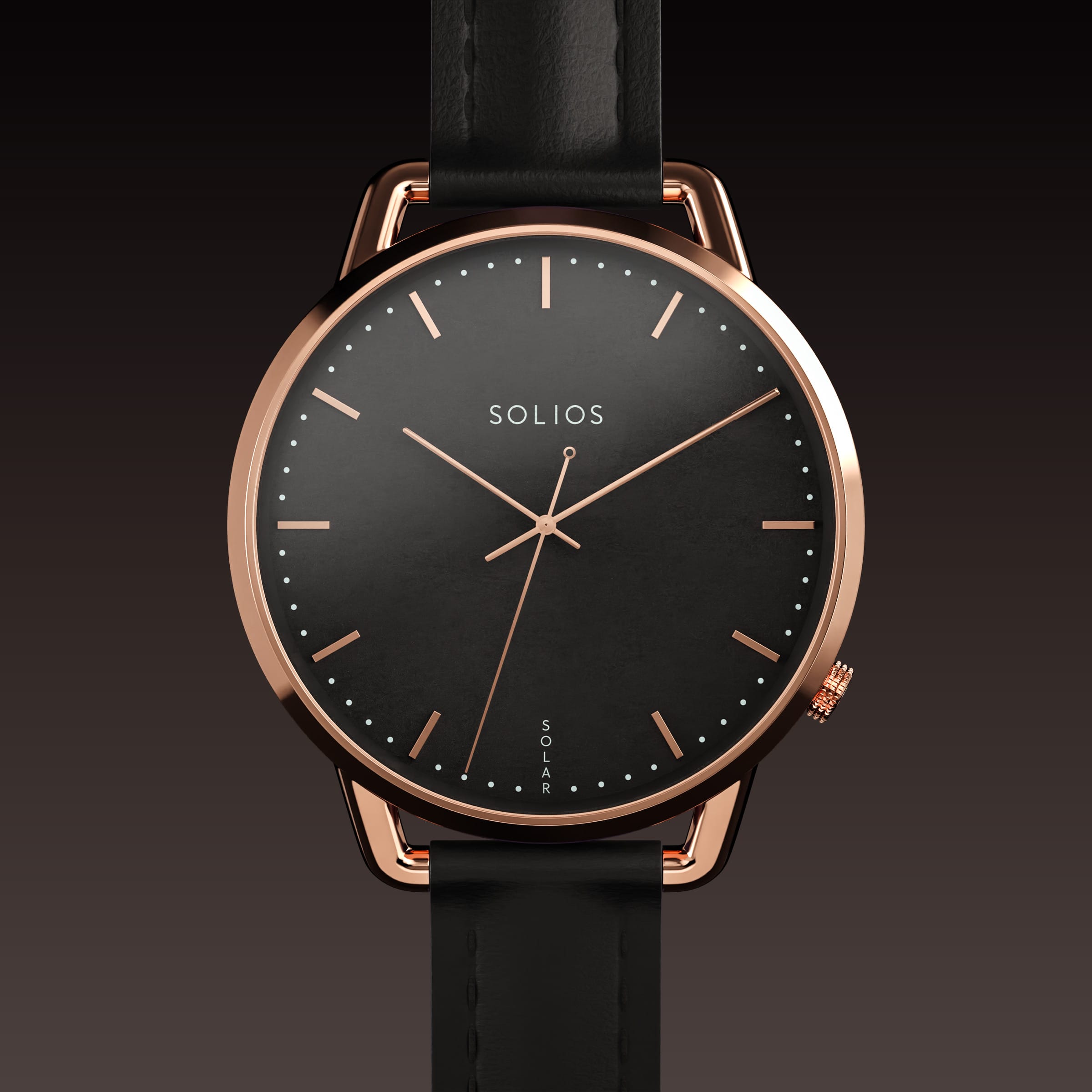 La Solar Curve Mini | Cadran Noir - Boîtier Or Rose