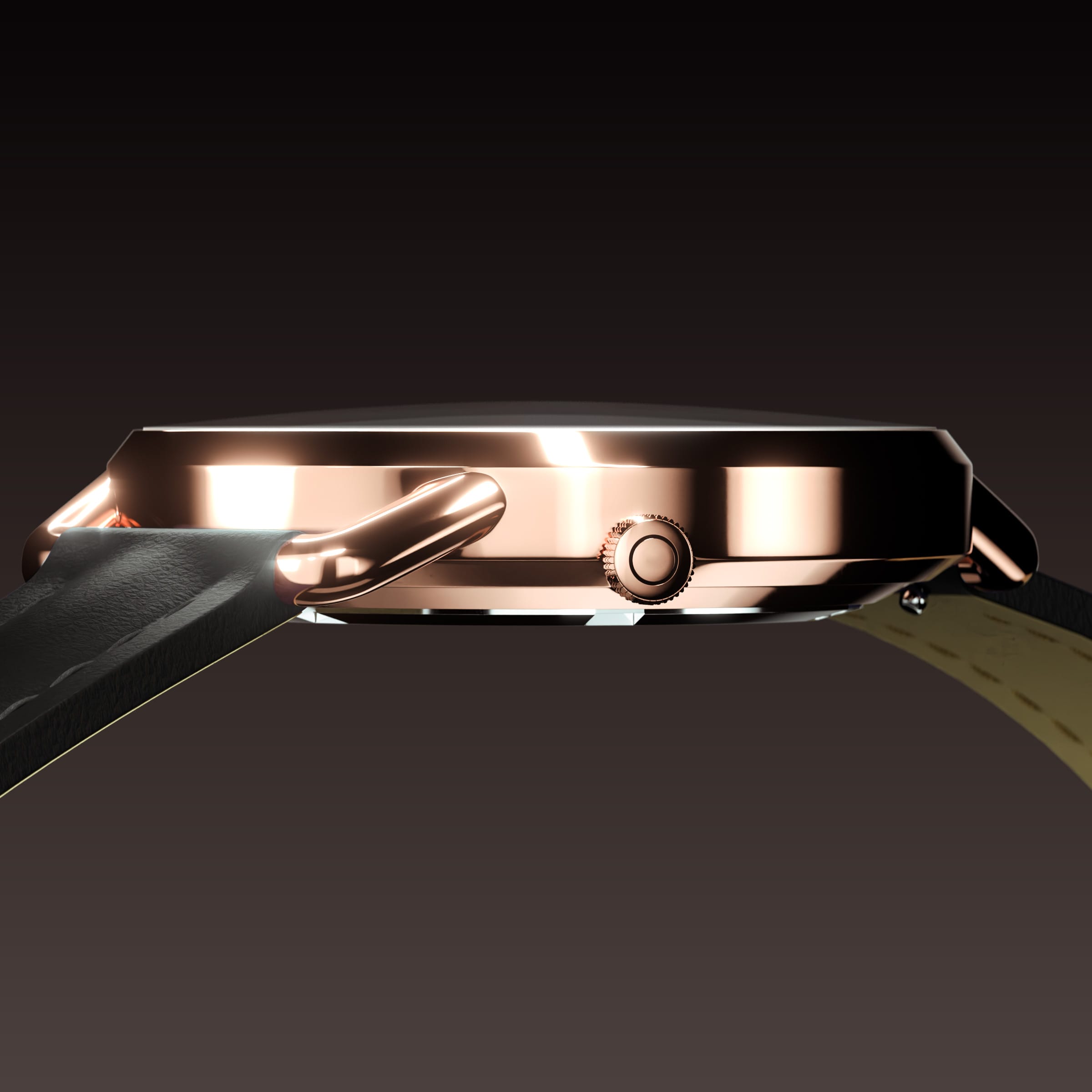 La Solar Curve Mini | Cadran Noir - Boîtier Or Rose