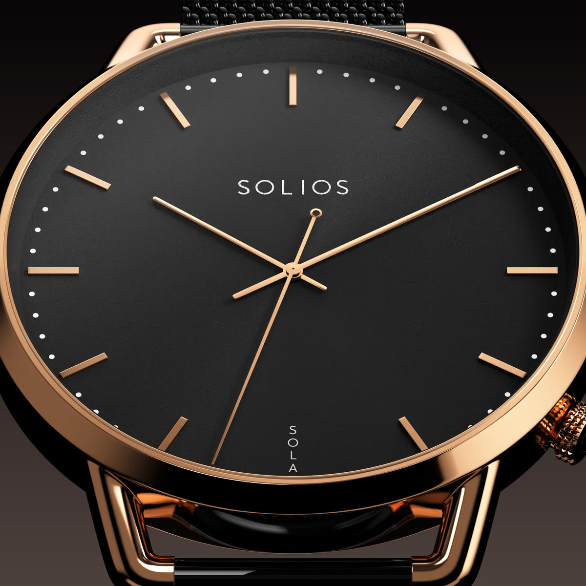 La Solar Curve Mini | Cadran Noir - Boîtier Or Rose