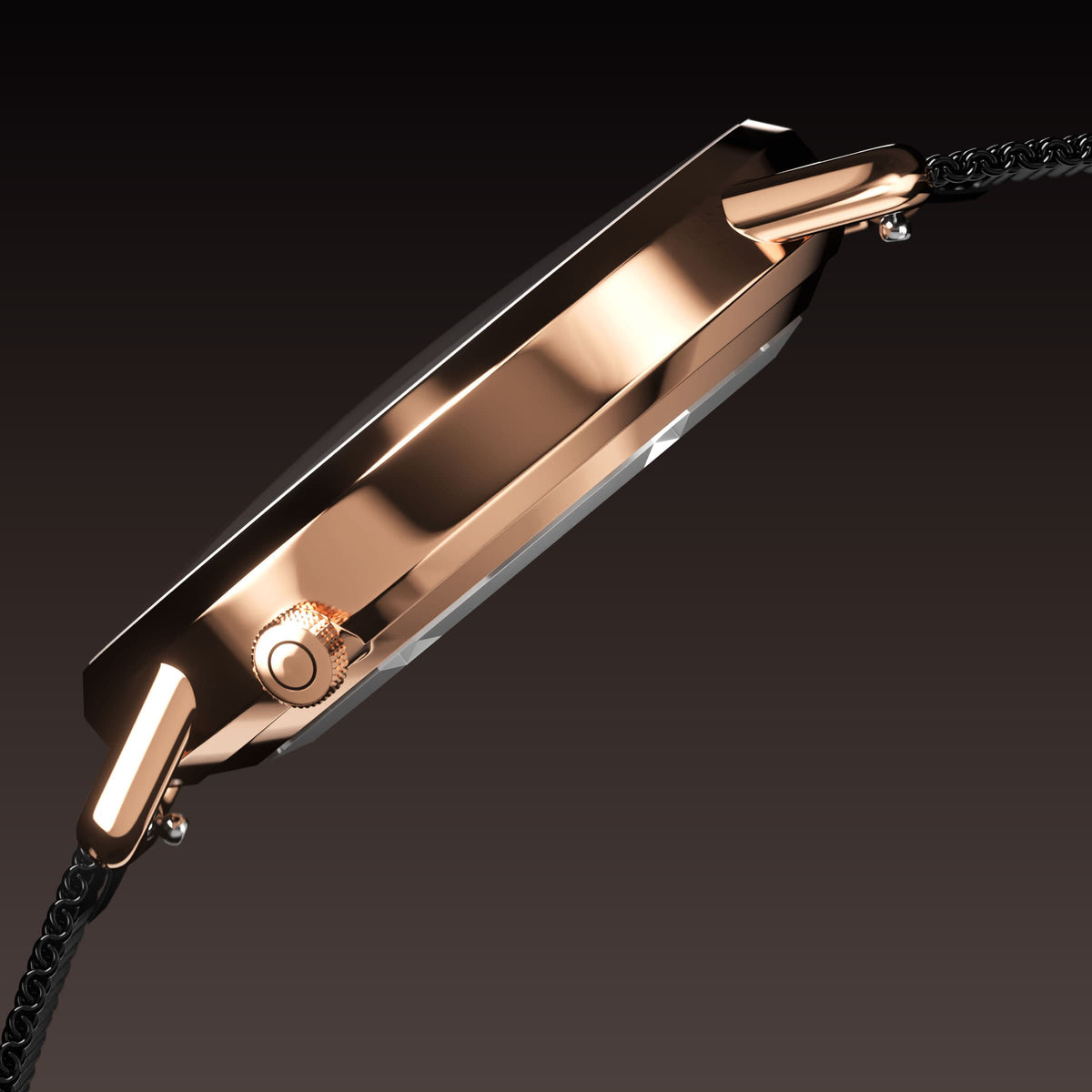 La Solar Curve Mini | Cadran Noir - Boîtier Or Rose