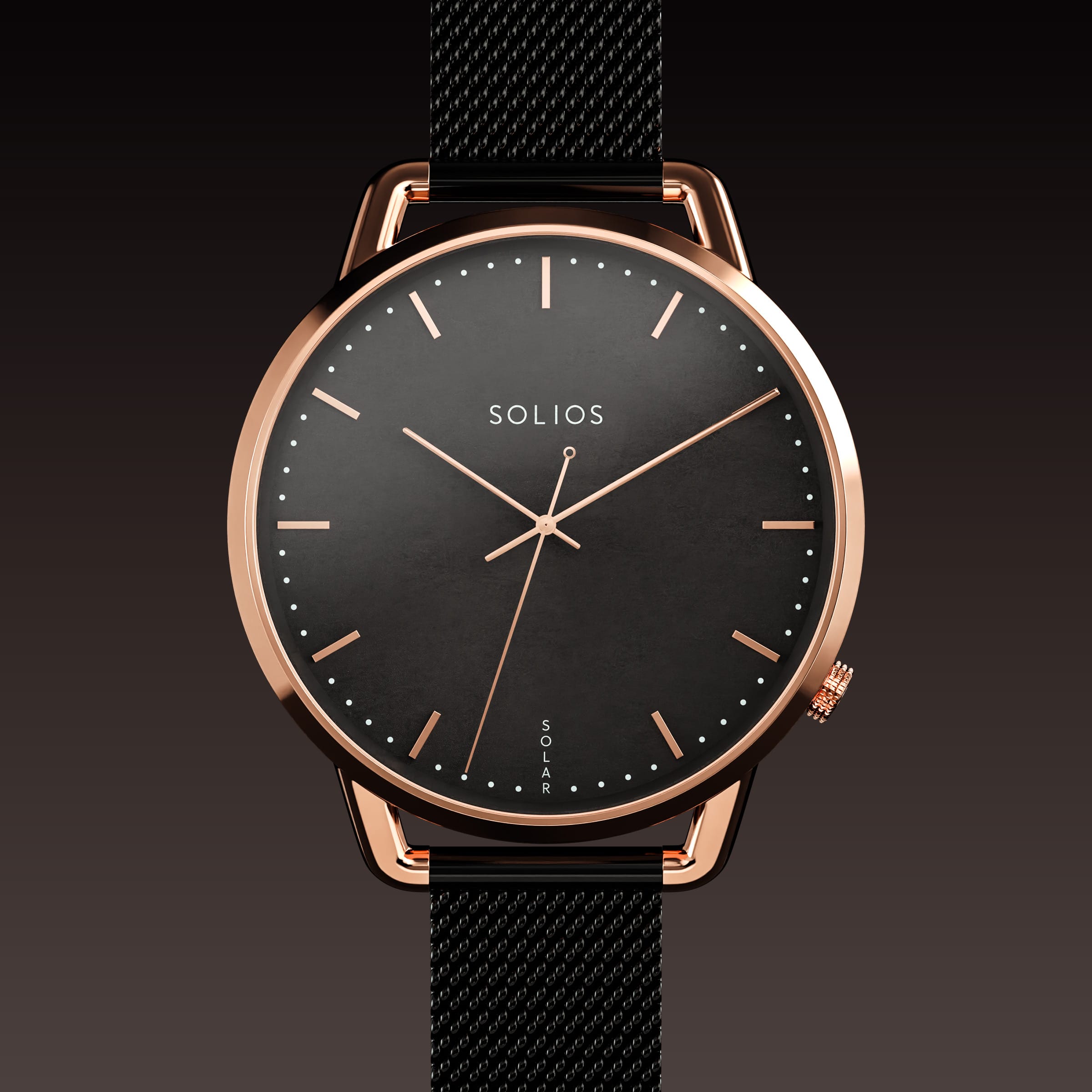 La Solar Curve Mini | Cadran Noir - Boîtier Or Rose