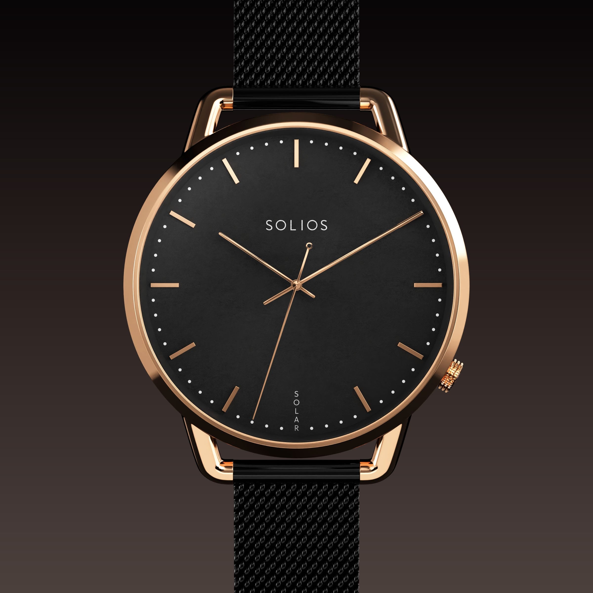 La Solar Curve Mini | Cadran Noir - Boîtier Or Rose