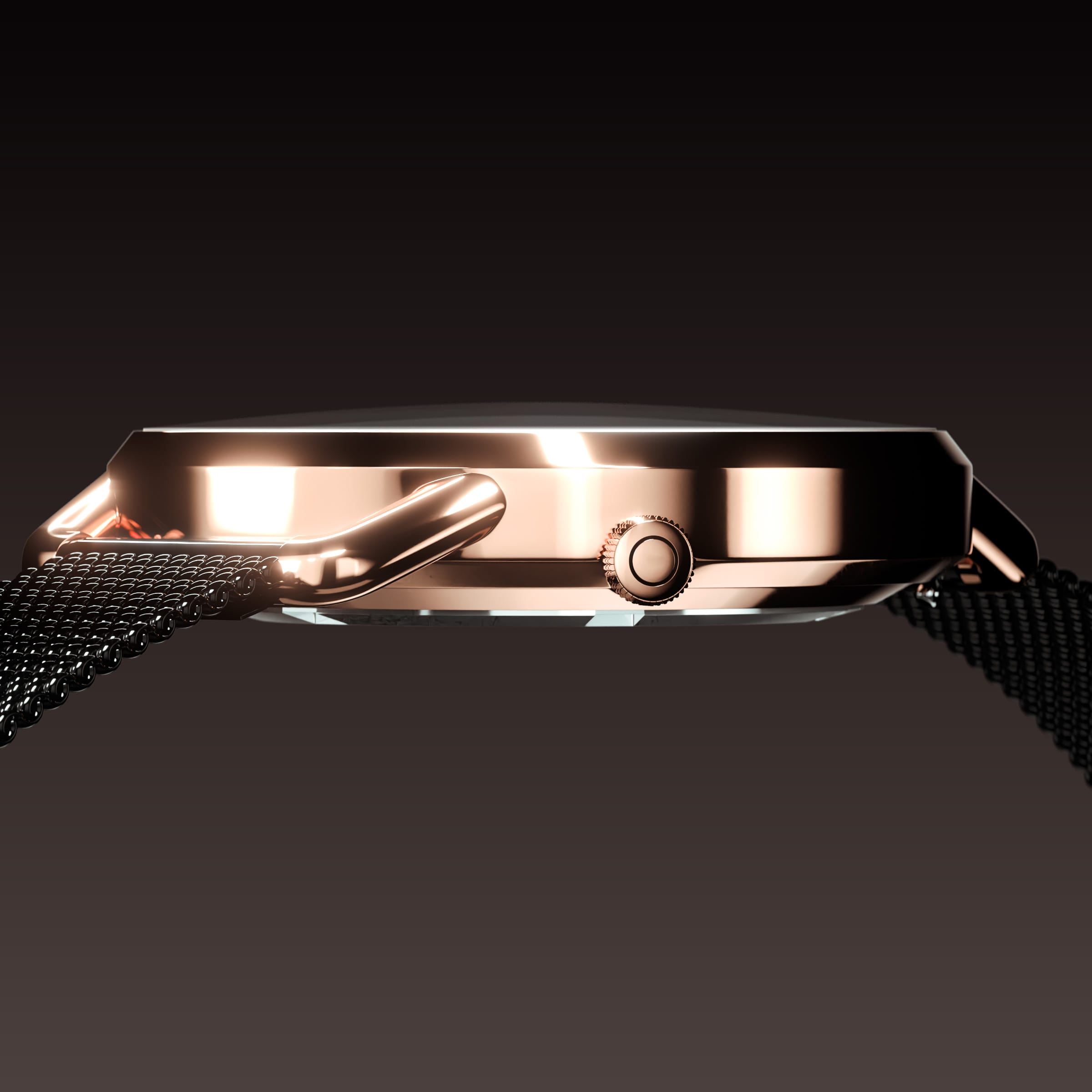 La Solar Curve Mini | Cadran Noir - Boîtier Or Rose