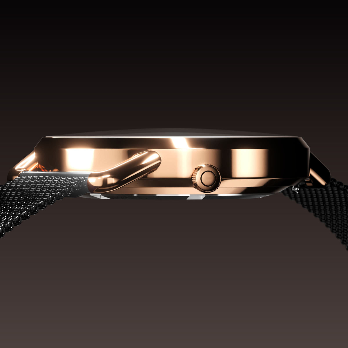 La Solar Curve Mini | Cadran Noir - Boîtier Or Rose