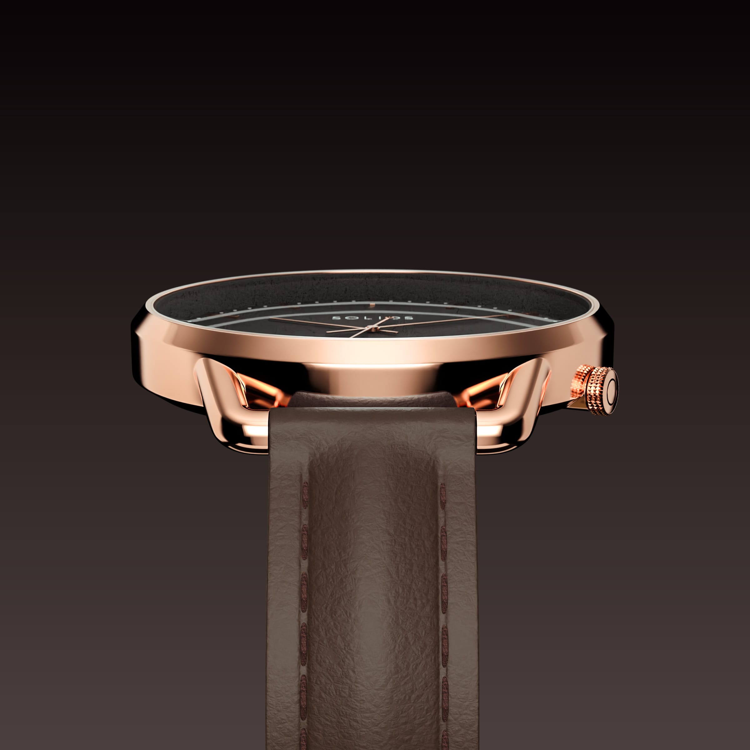 La Solar Curve Mini | Cadran Noir - Boîtier Or Rose