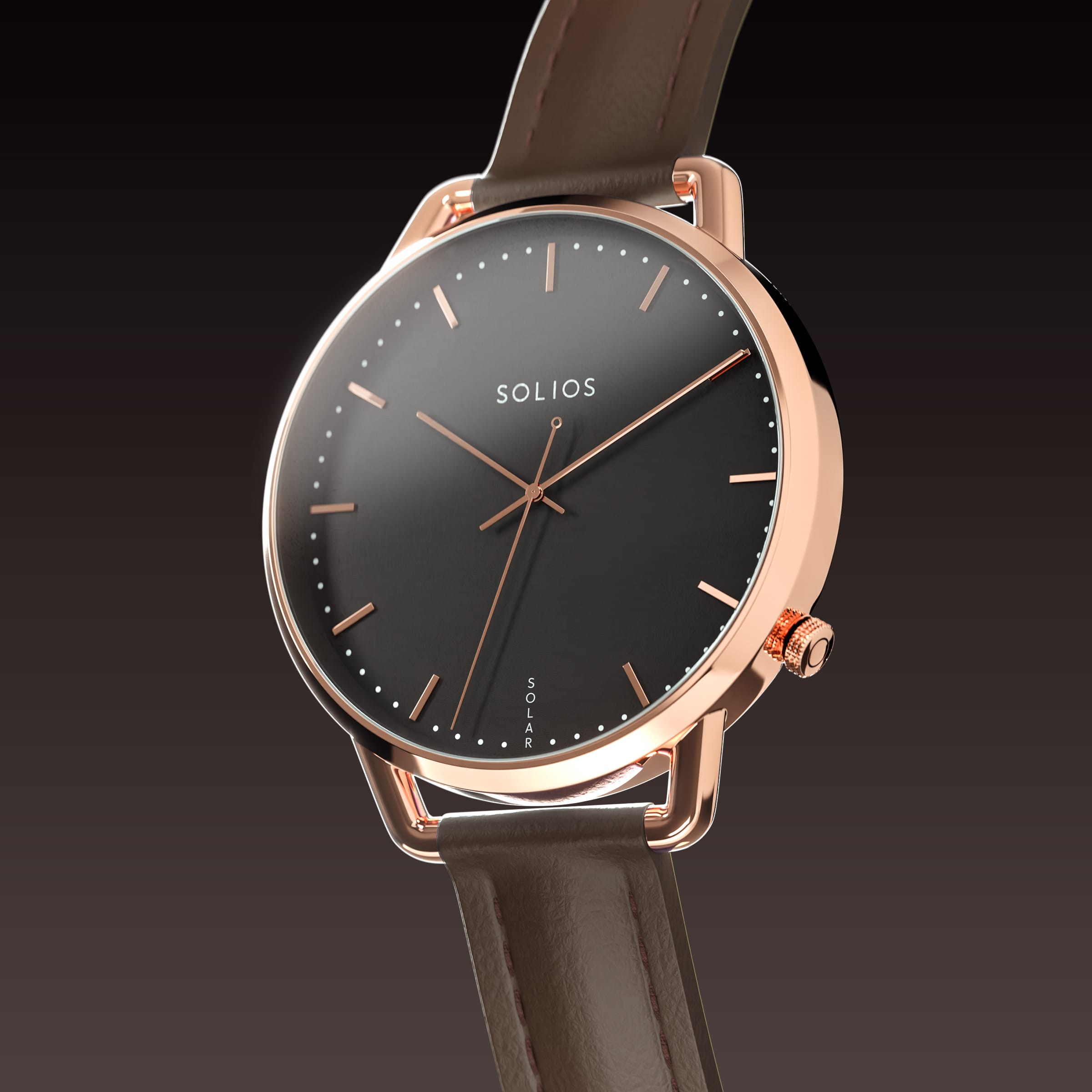 La Solar Curve Mini | Cadran Noir - Boîtier Or Rose