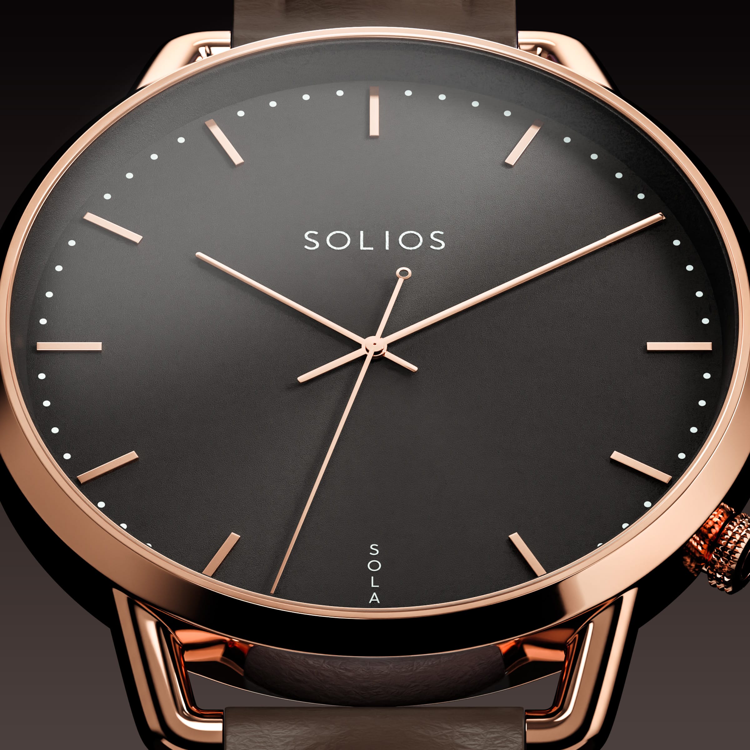 La Solar Curve Mini | Cadran Noir - Boîtier Or Rose