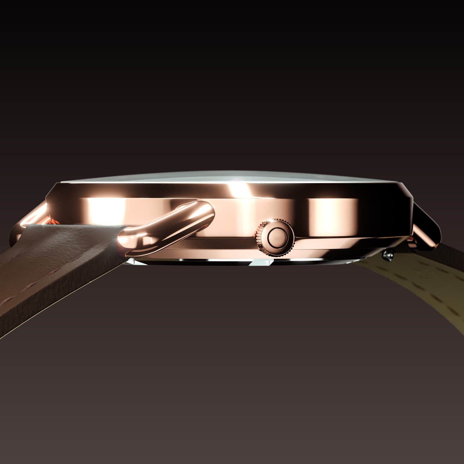 The Solar Curve Mini | Black Dial - Rose Gold Case